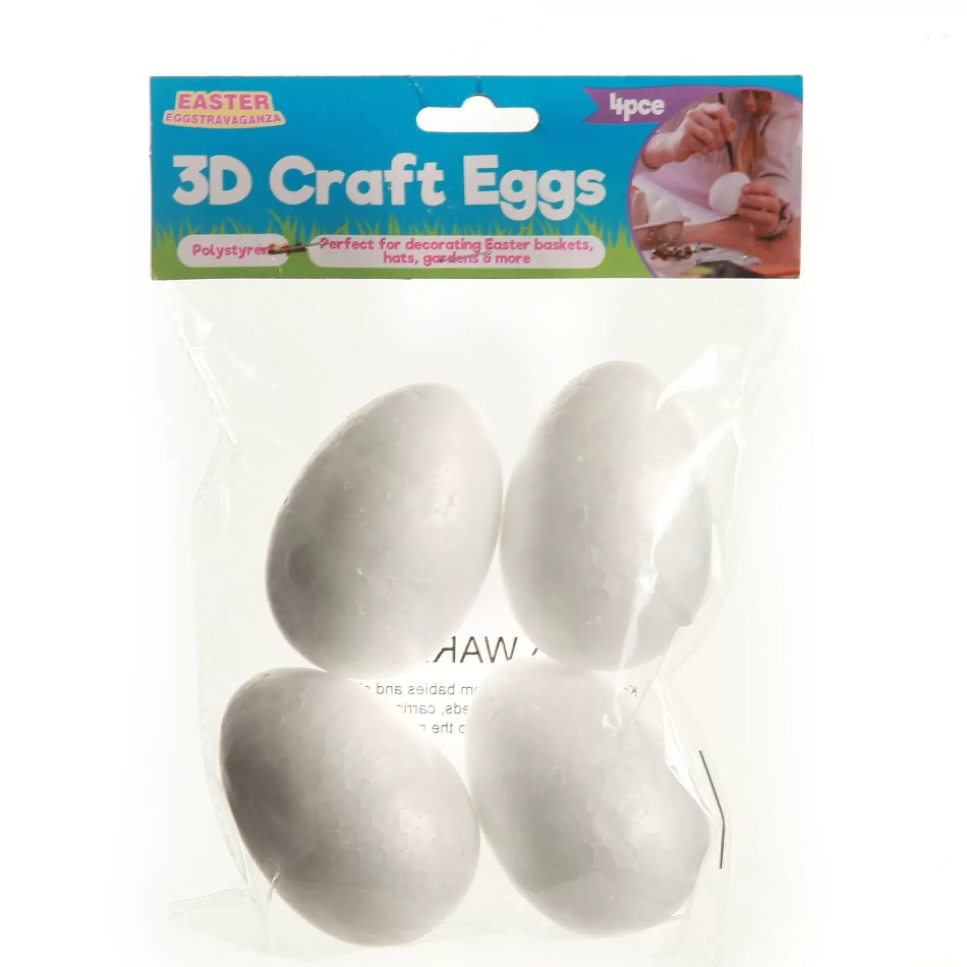 8cm Polystyrene Foam DIY Craft Egg - Pack of 4 Christmas Craft Supplies |