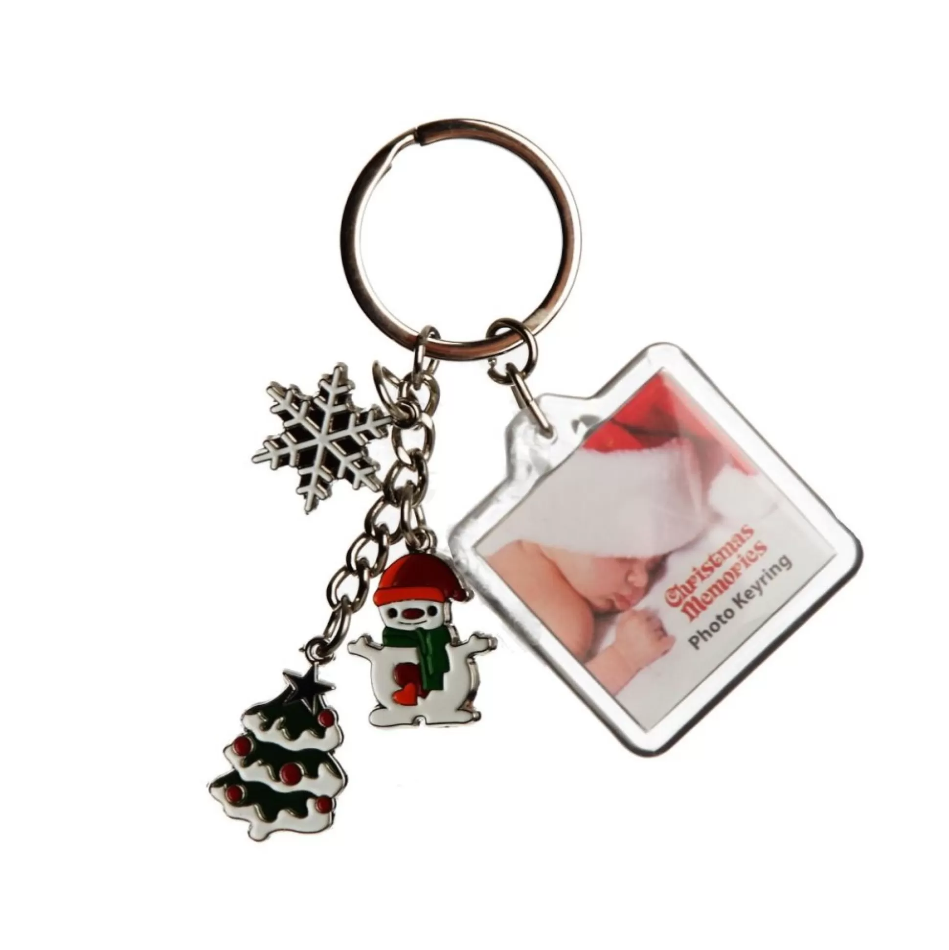 Acrylic Photo Keyring With Snowflake Charm Photo Gifts |