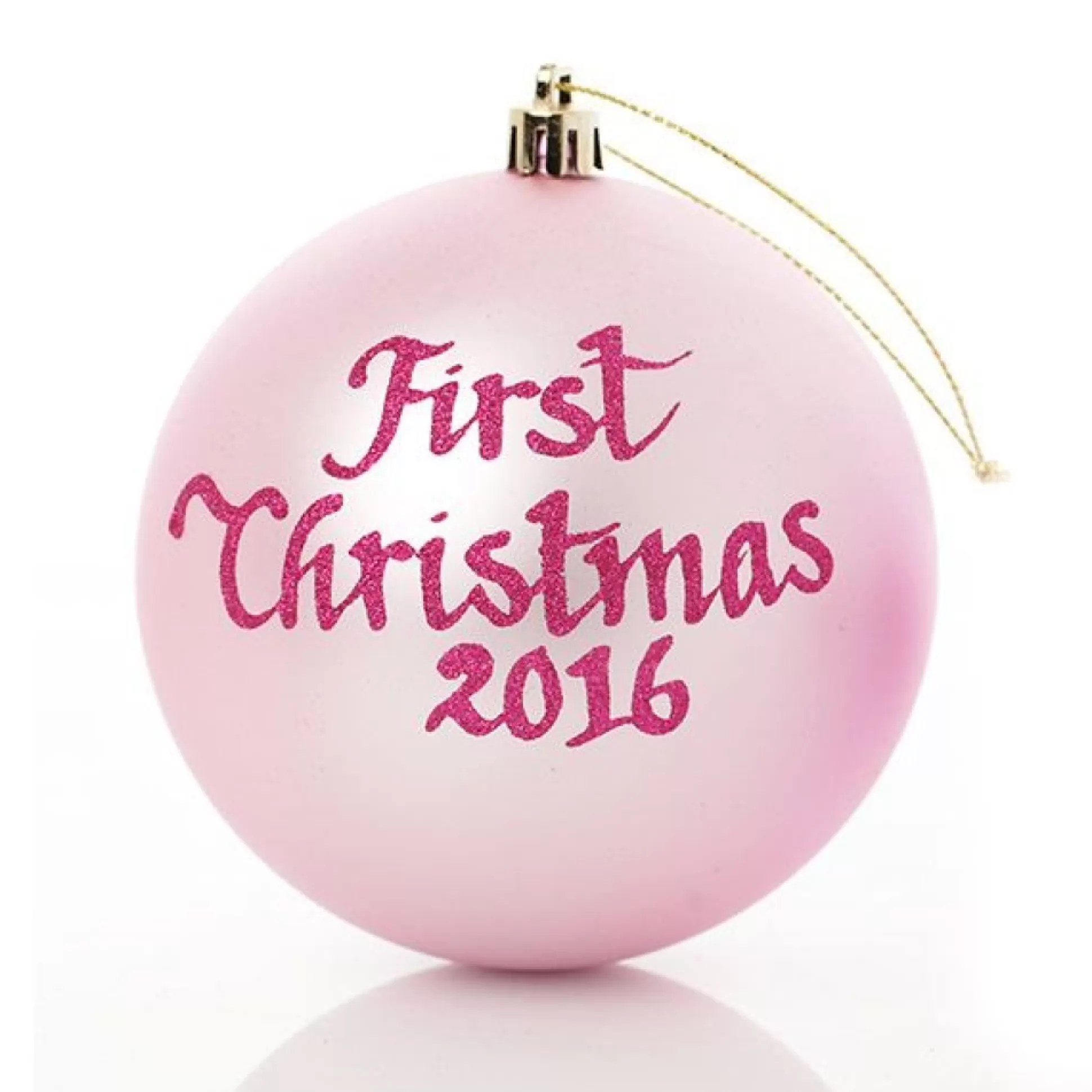 Baby Pink First Christmas Personalised Bauble Personalised Baubles |