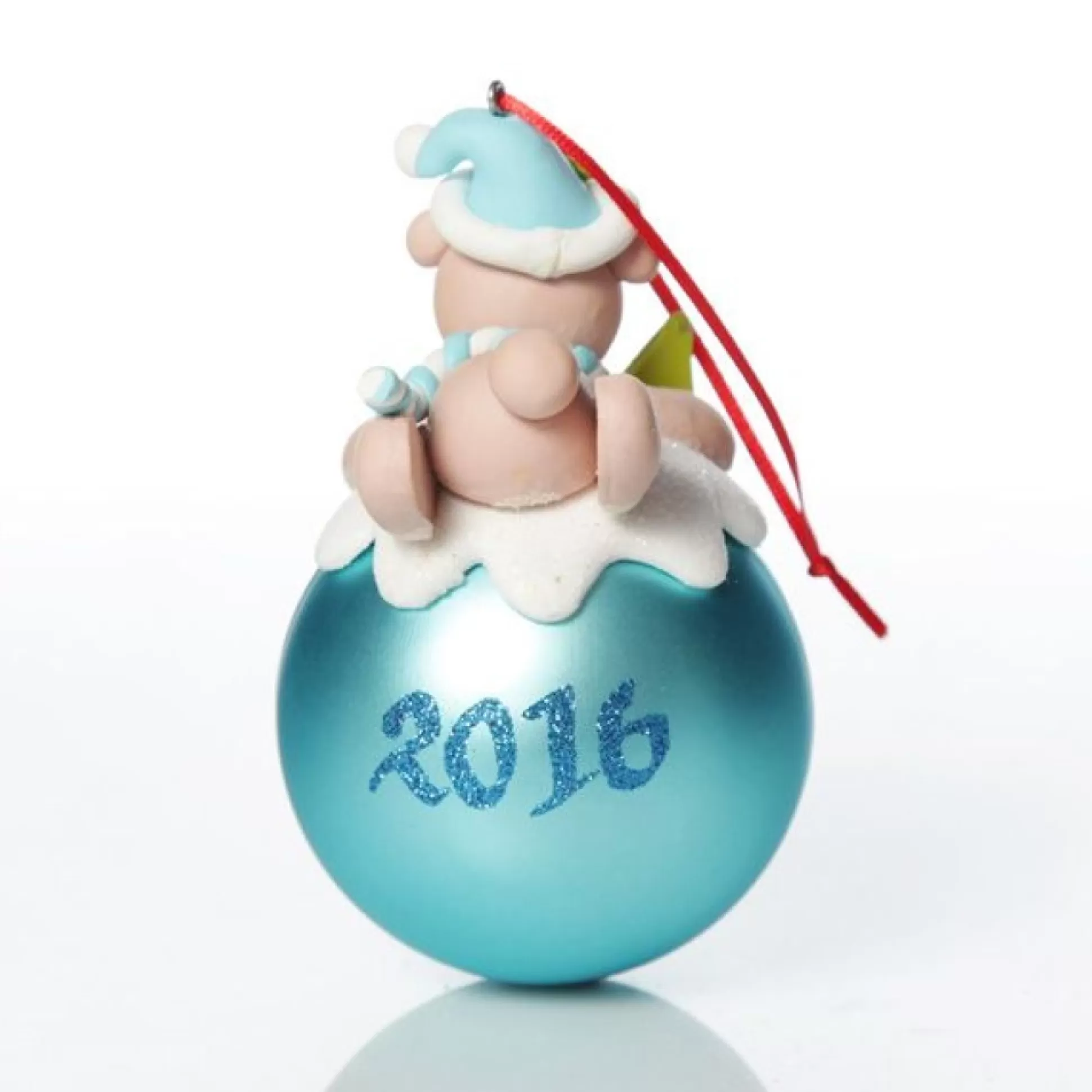 Blue Teddy Christmas Character Bauble Personalised Baubles |