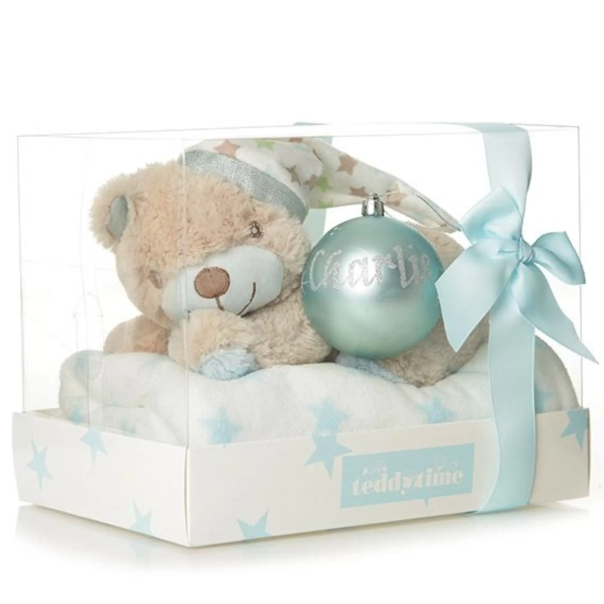 Blue Teddy with Blanket and Bauble Gift Pack Bauble Value Packs |