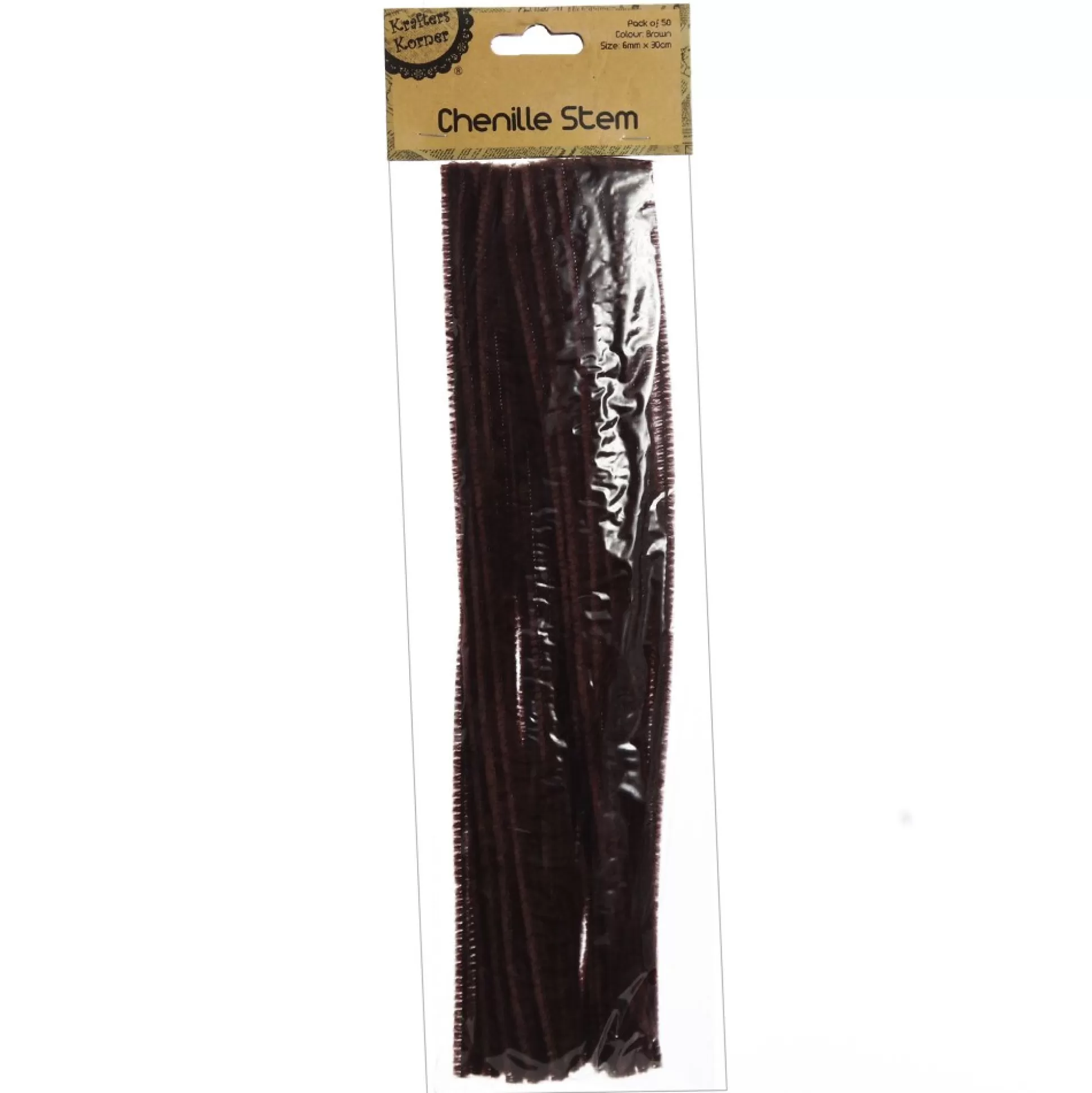 Brown Chenille Stem Pipe Cleaners - Pack of 50 Christmas Craft Supplies |