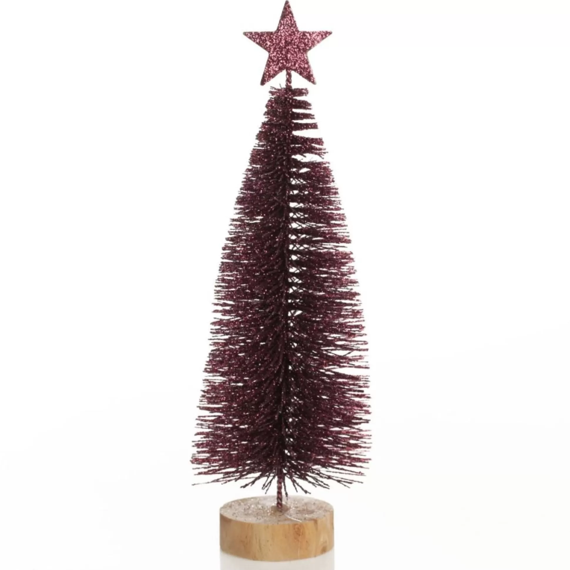 Burgundy Bottle Brush Tree - Small Set of 2 Table Top Christmas Trees |