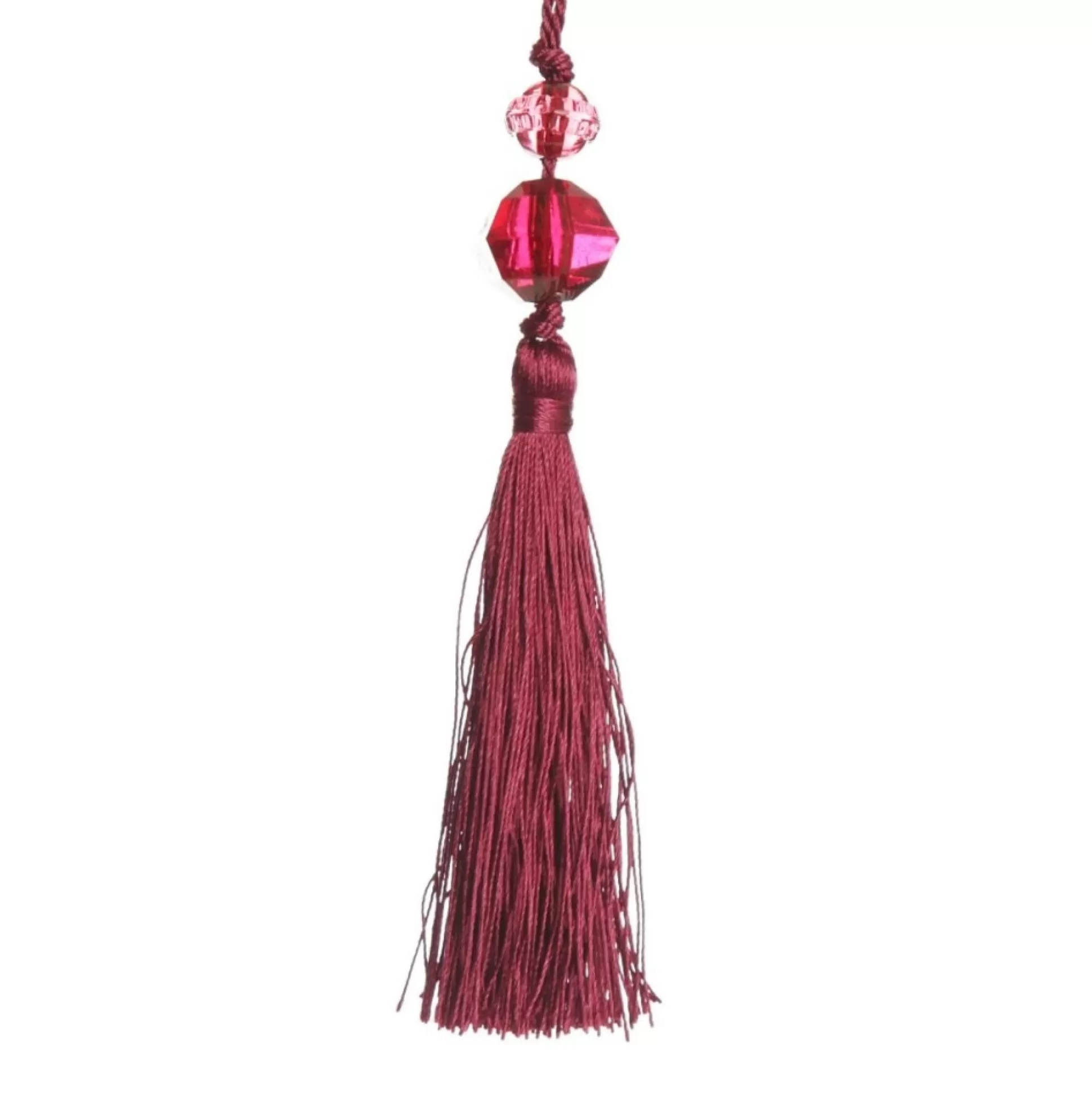 Burgundy Tassel with Bead Christmas Tree Decorations |