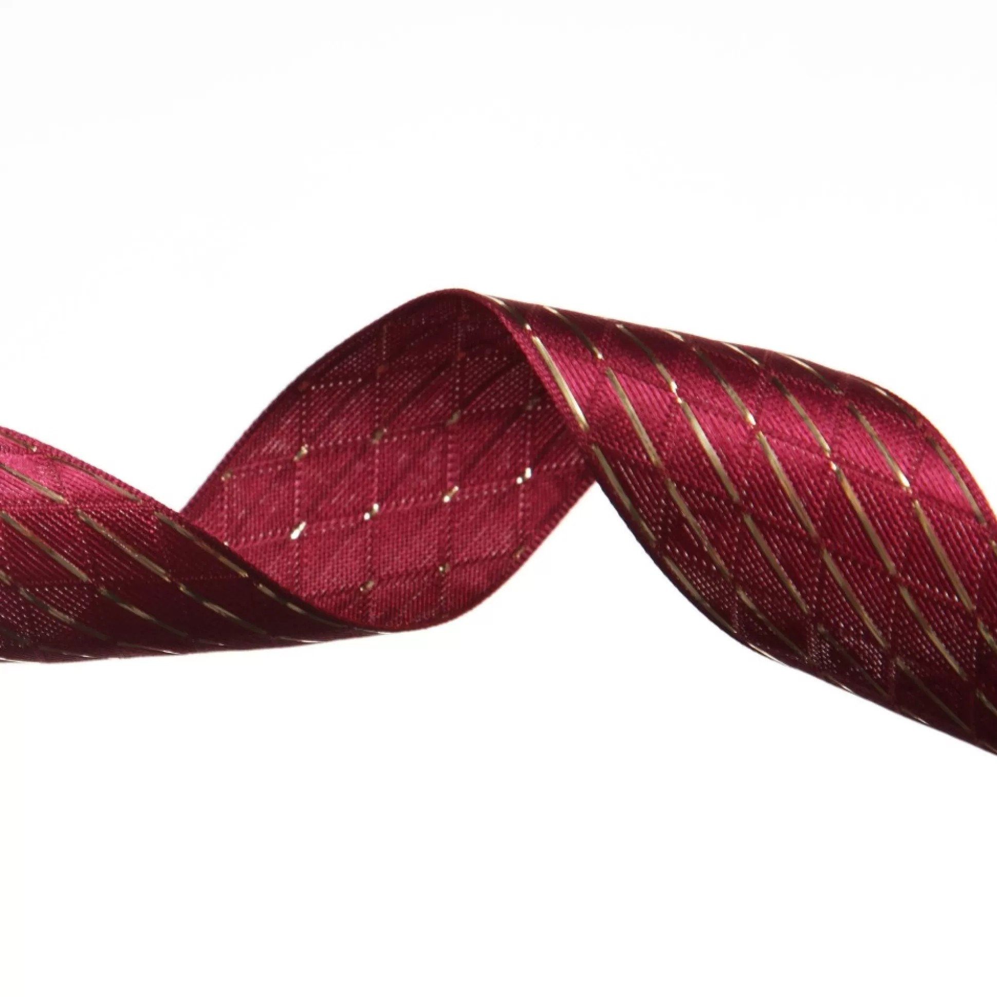 Burgundy Wired Christmas Ribbon with Gold Flecks - 3.8cm Ribbons |