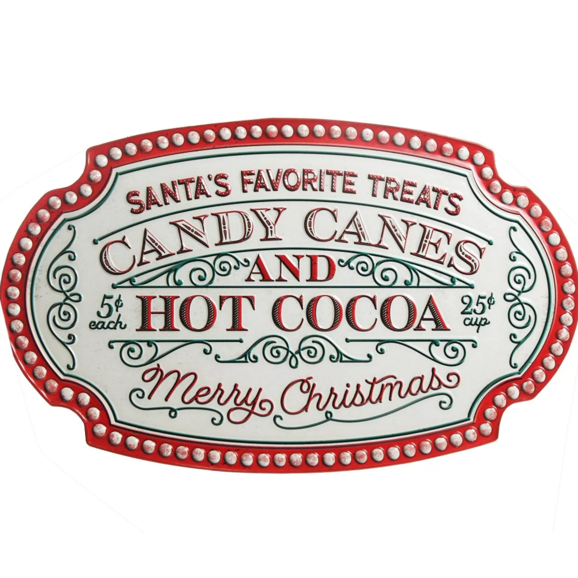 Candy Canes and Hot Cocoa Retro Metal Christmas Sign Wall Hangings And Signs |