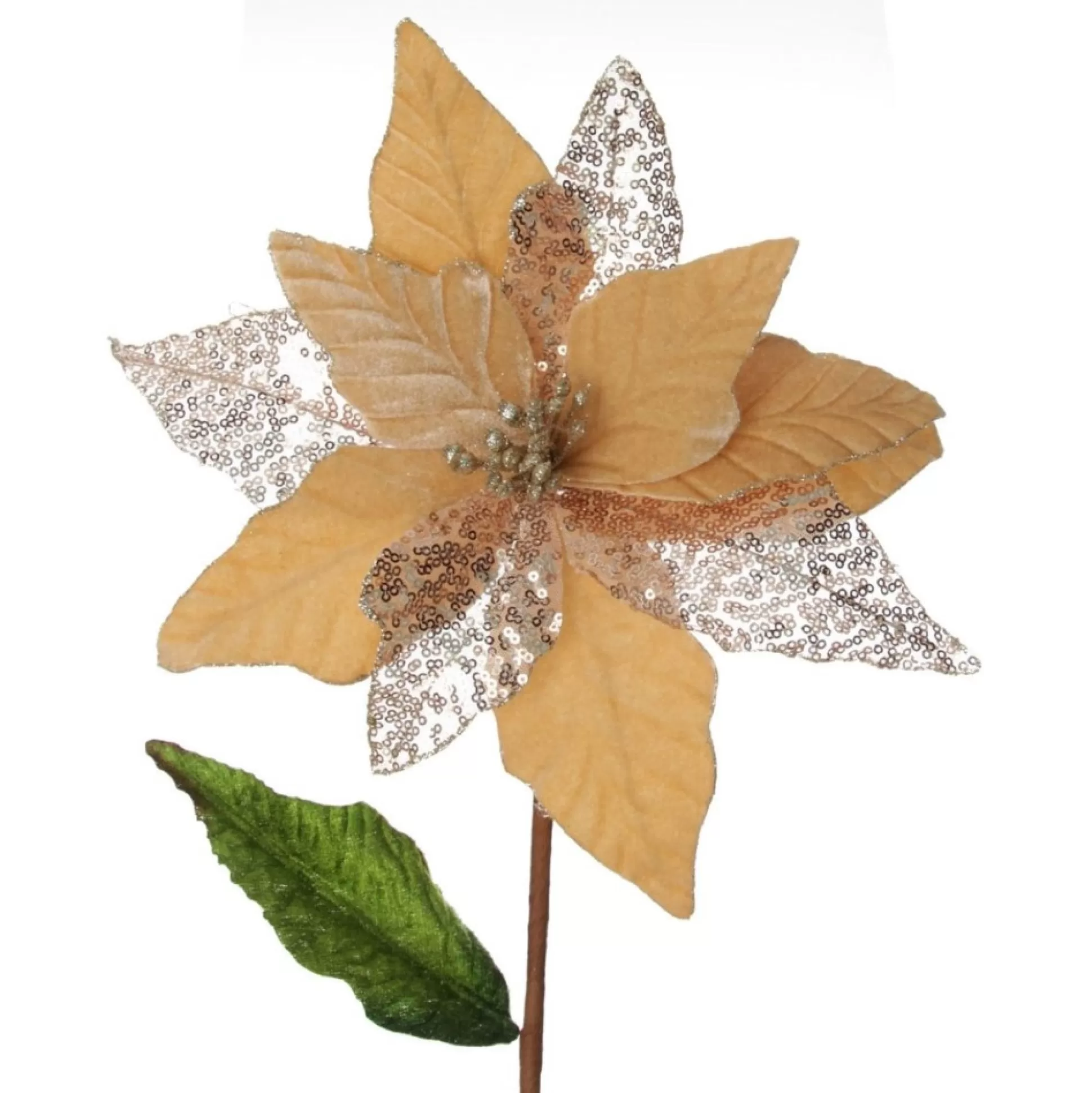 Champagne Velvet Sequin Flower Christmas Flowers |