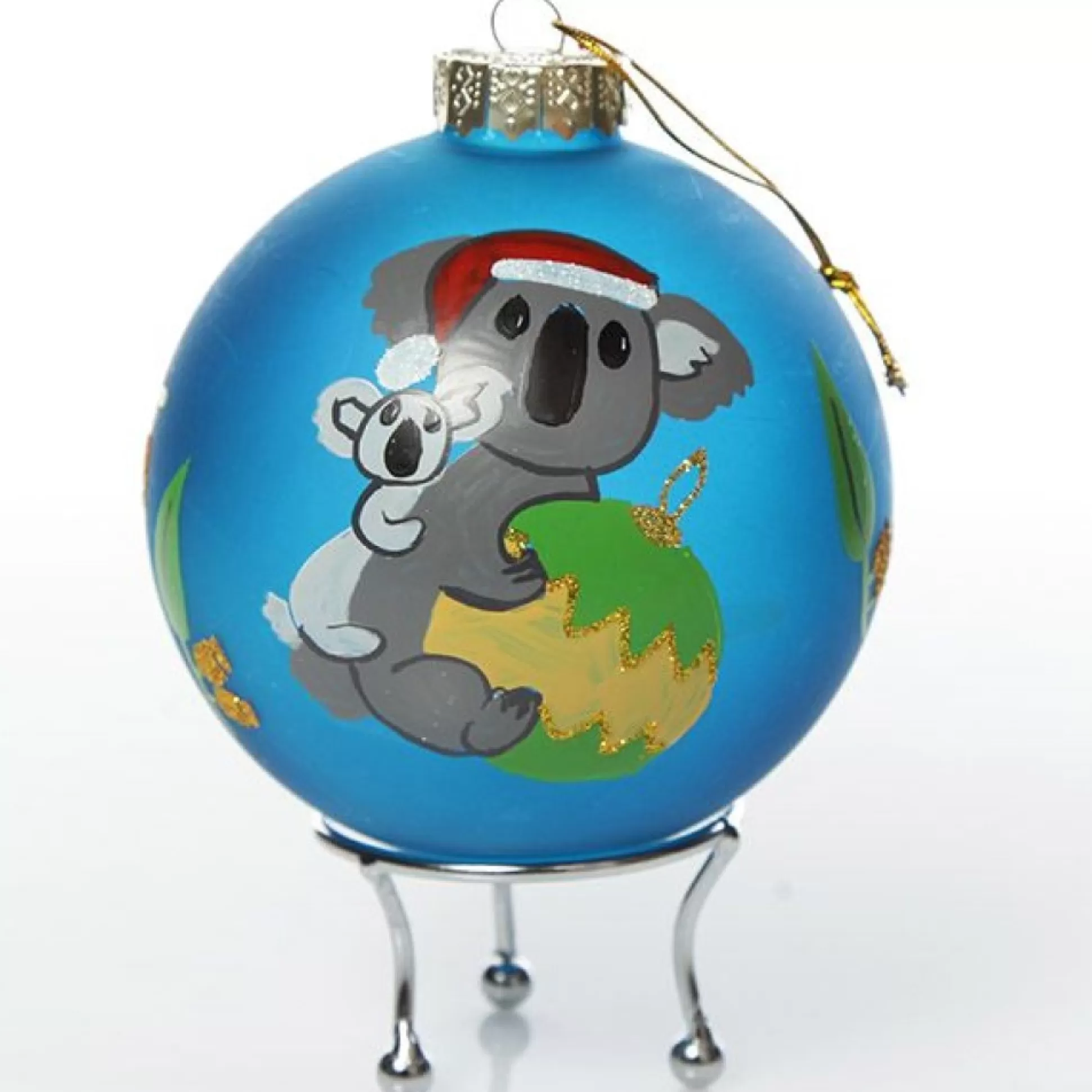Frosted Blue Australiana Koala Christmas Bauble Personalised Baubles |