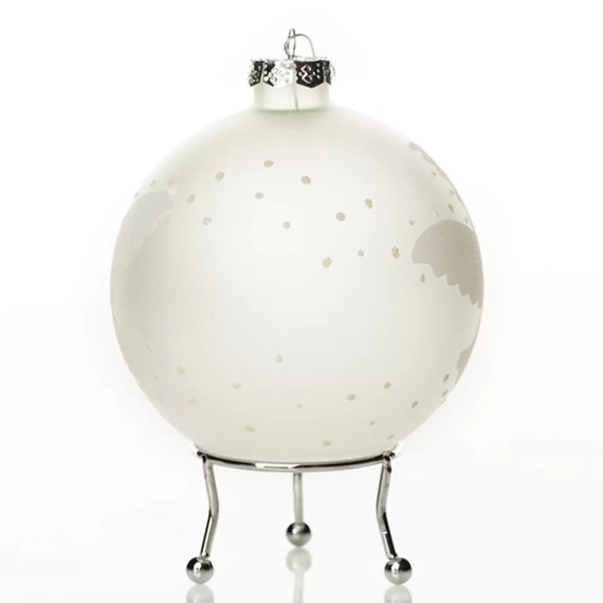 Frosted Peace Doves Christmas Bauble Personalised Baubles |