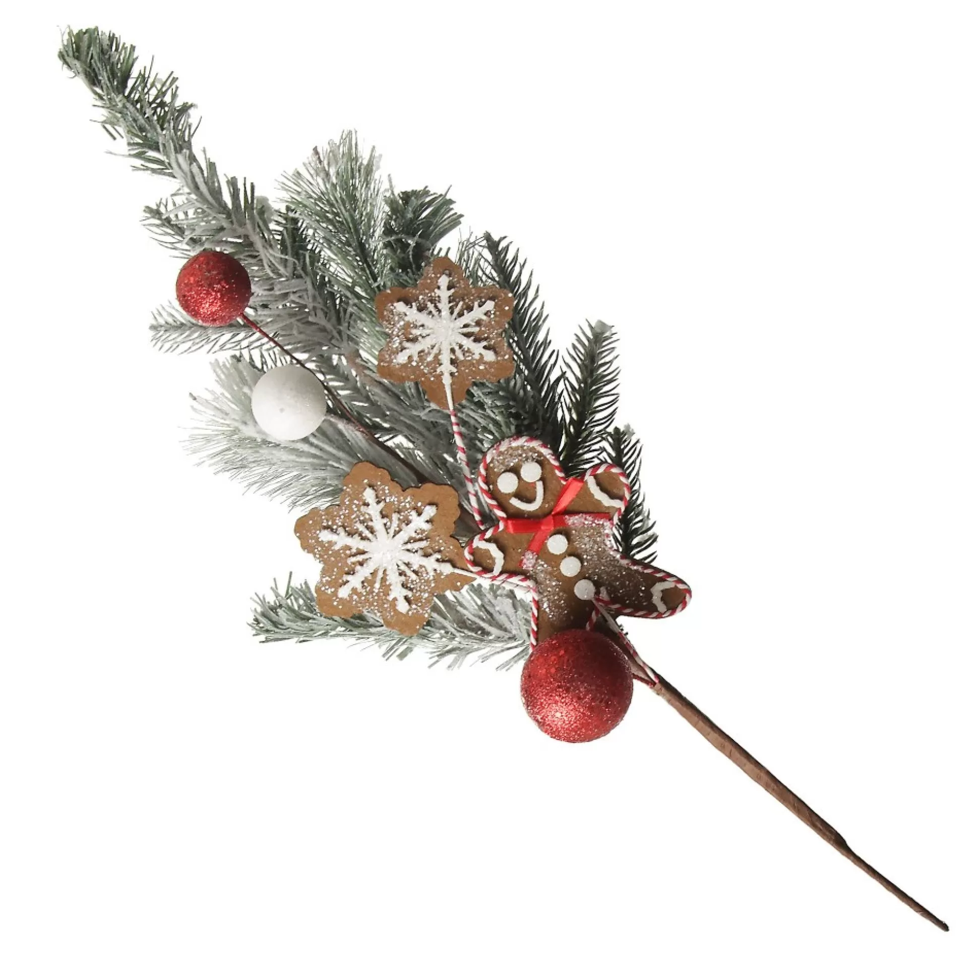 Gingerbread Flocked Christmas Spray Christmas Sprays |