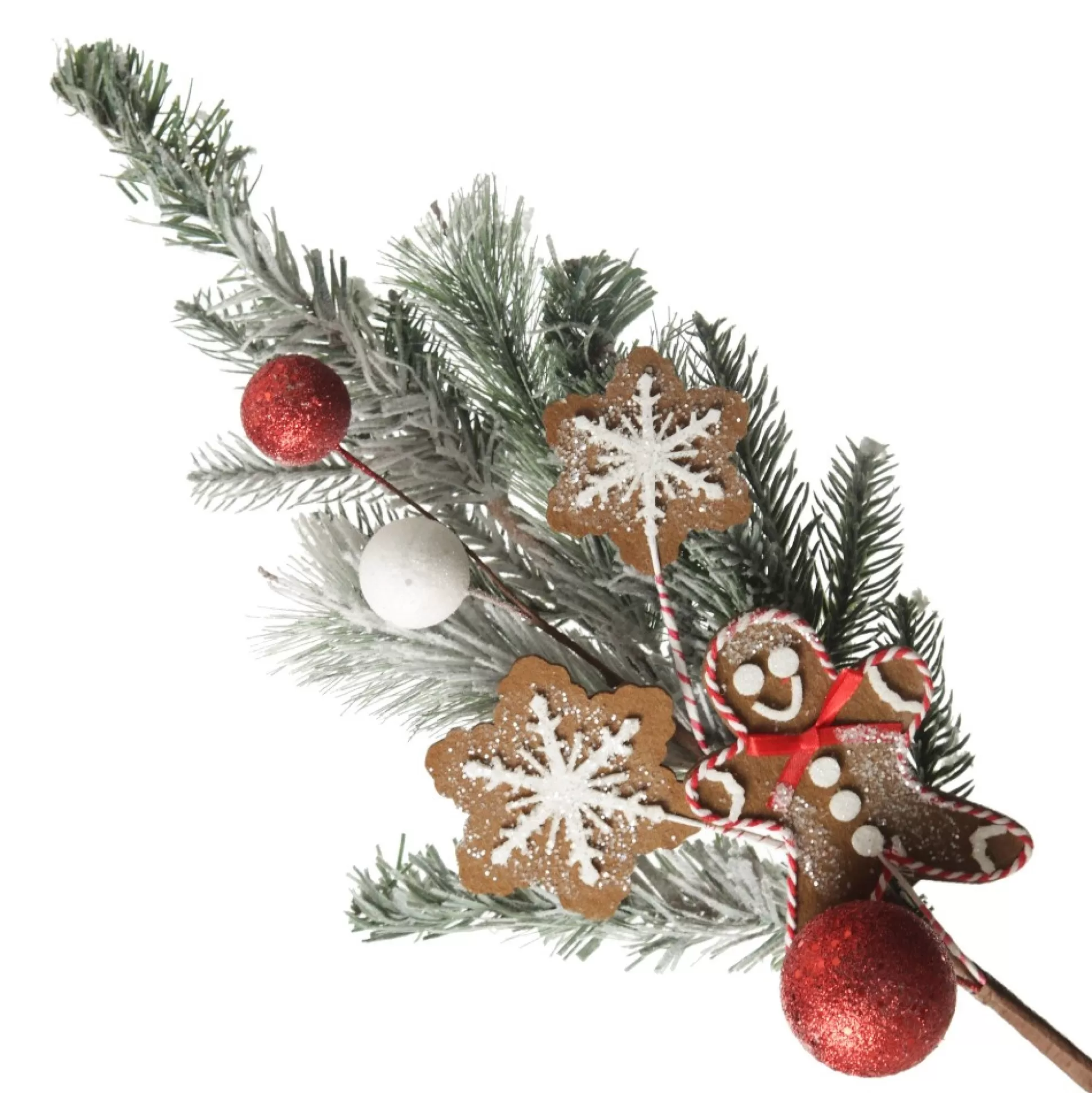 Gingerbread Flocked Christmas Spray Christmas Sprays |