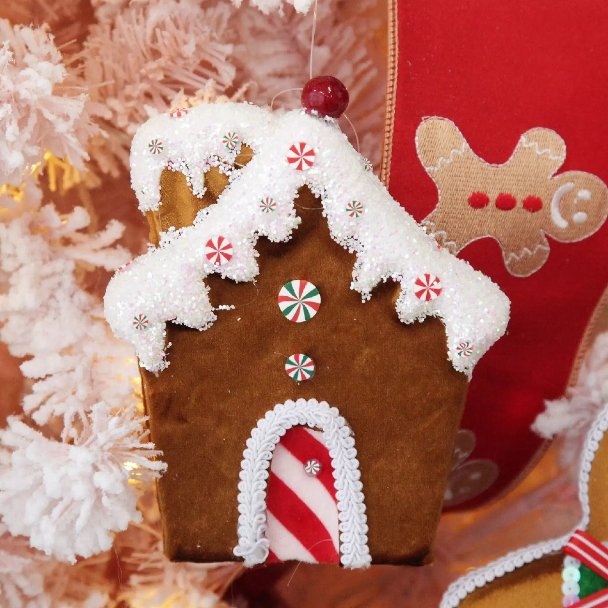 Gingerbread Velvet House Christmas Tree Decoration Christmas Tree Decorations |