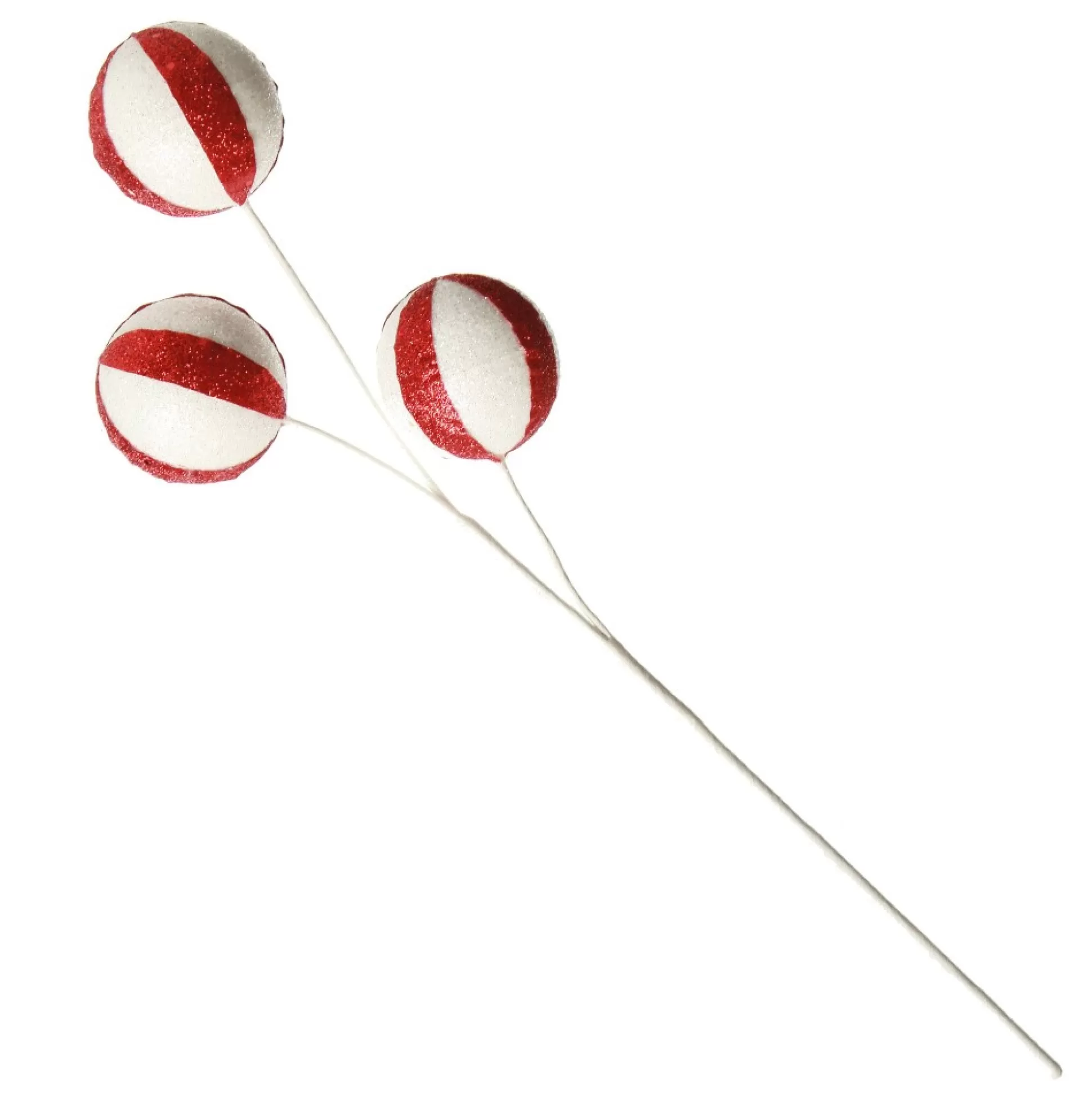 Glitter Candy Cane Ball Pick Christmas Tree Picks |