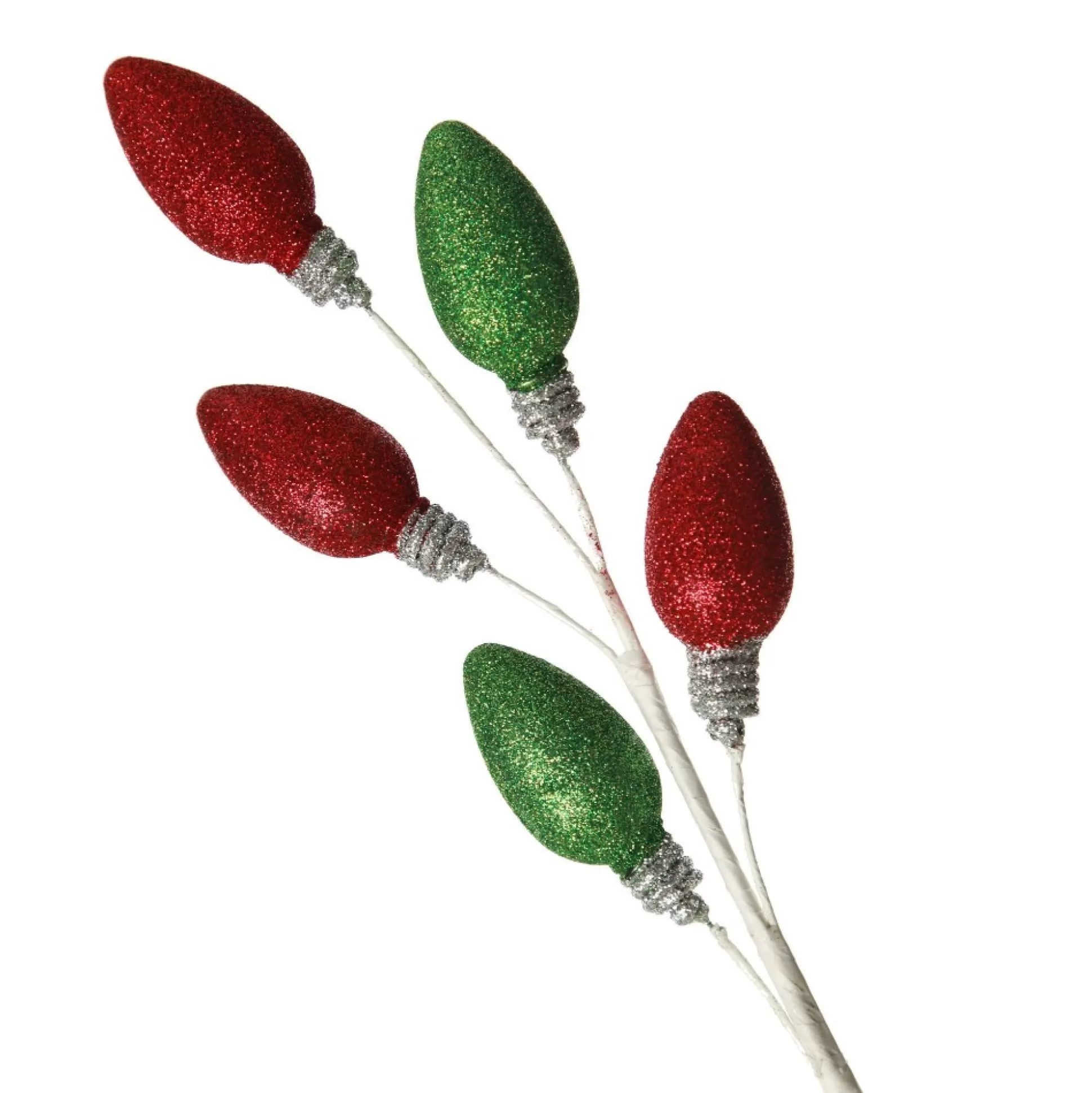 Glitter Light Bulb Christmas Tree Pick Christmas Tree Picks |