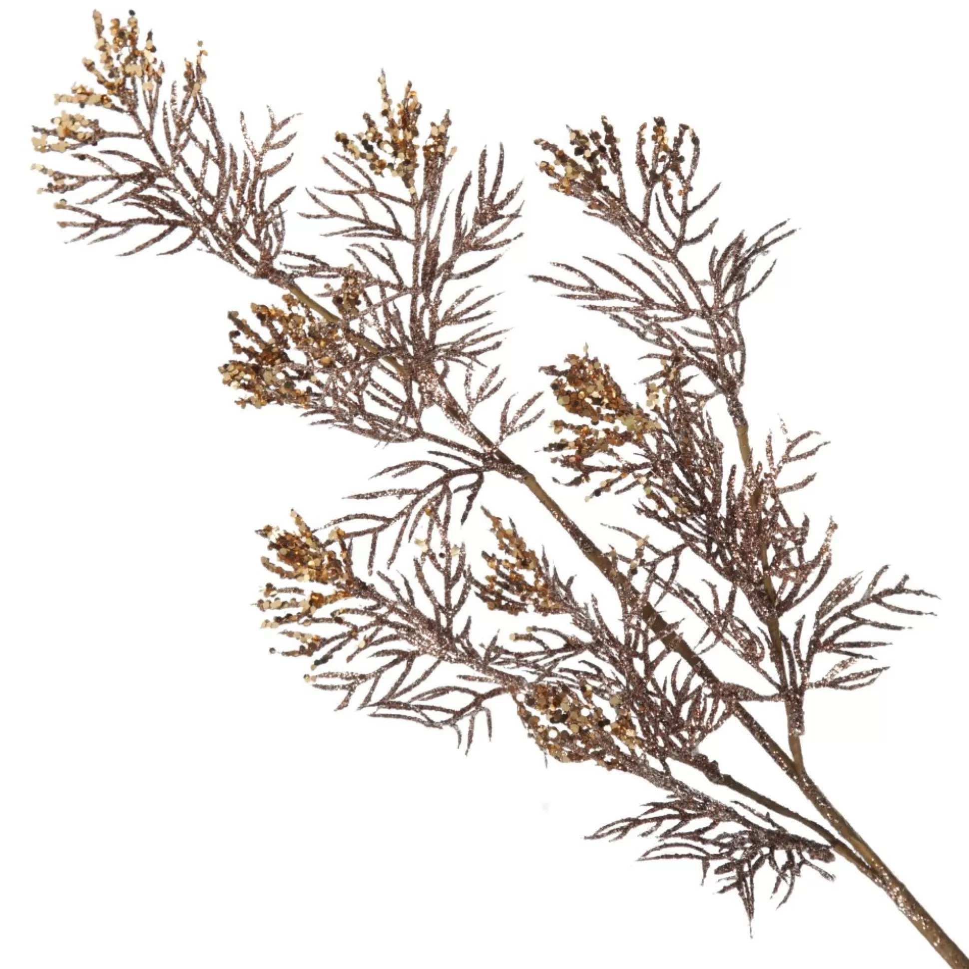 Glittered Copper Branch Spray Christmas Sprays |