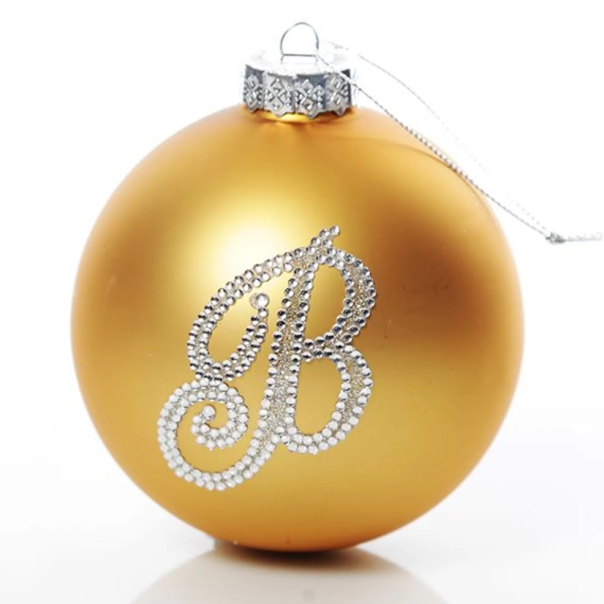 Gold Bling Monogram Christmas Bauble Personalised Baubles |