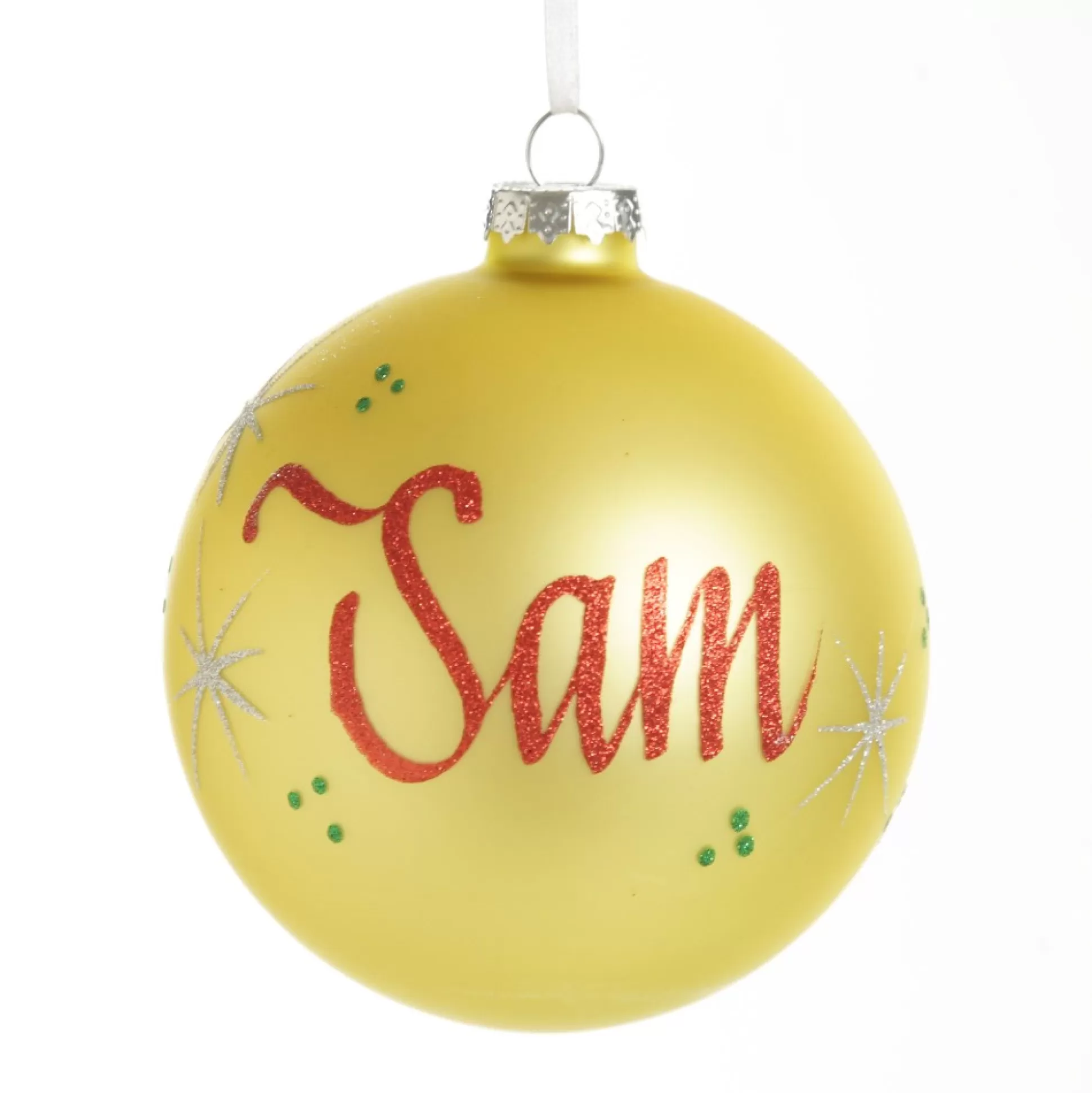 Gold Glass Personalised Christmas Bauble Personalised Baubles |