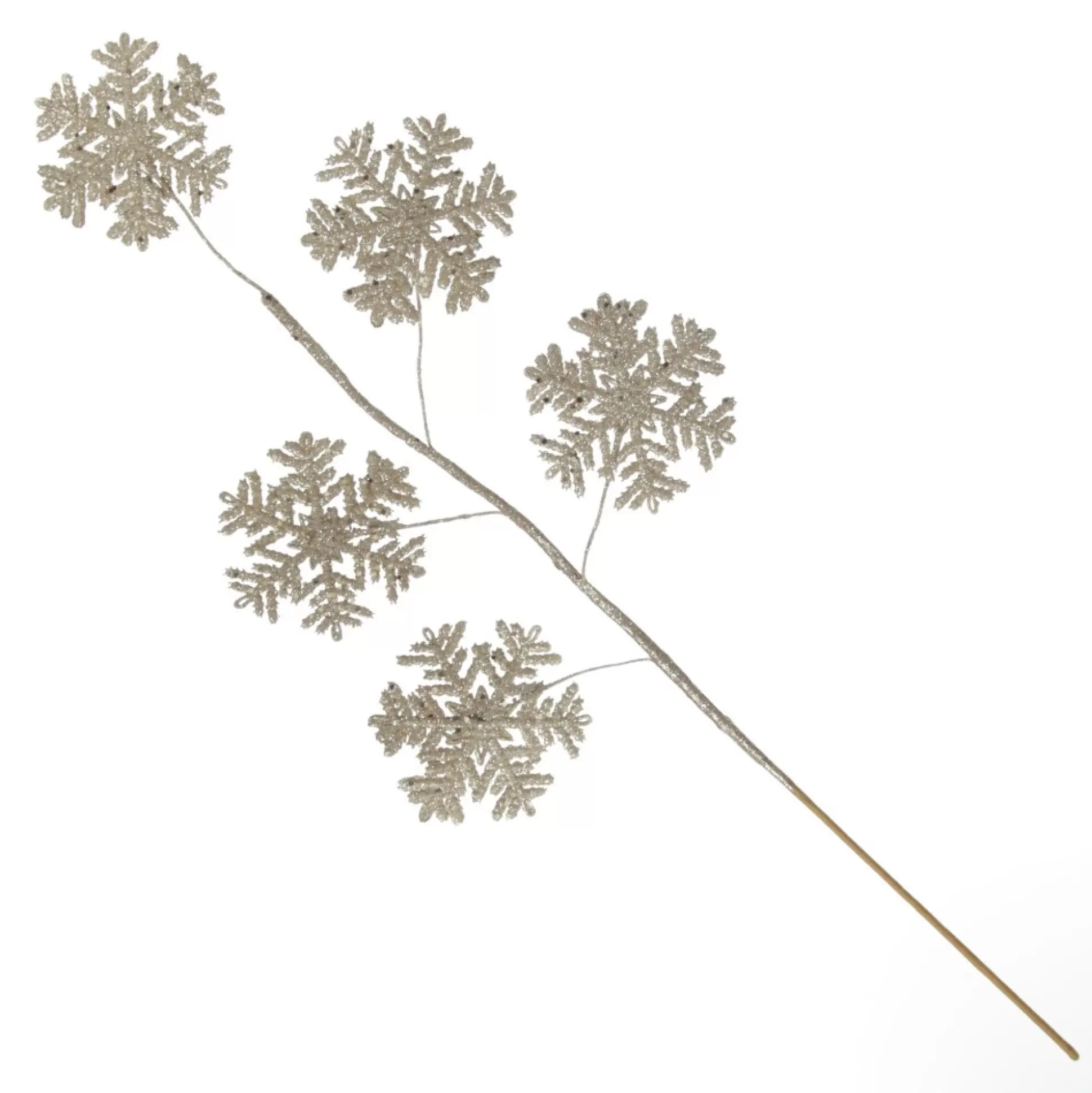 Gold Glitter Snowflake Christmas Spray Christmas Tree Picks |
