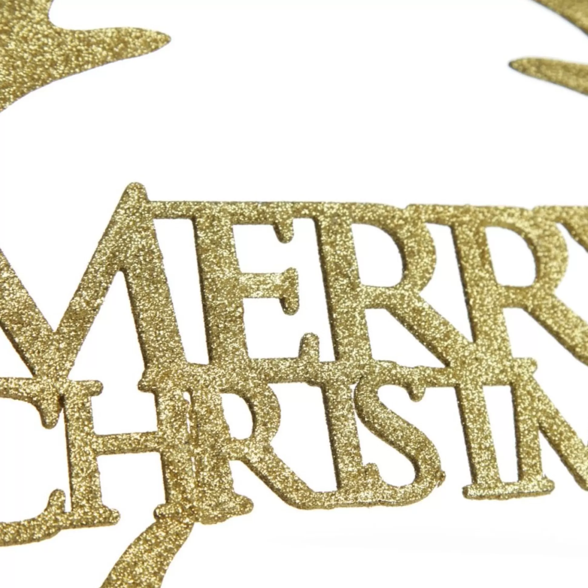 Gold Hanging Merry Christmas Sign with Antlers Wall Hangings And Signs |