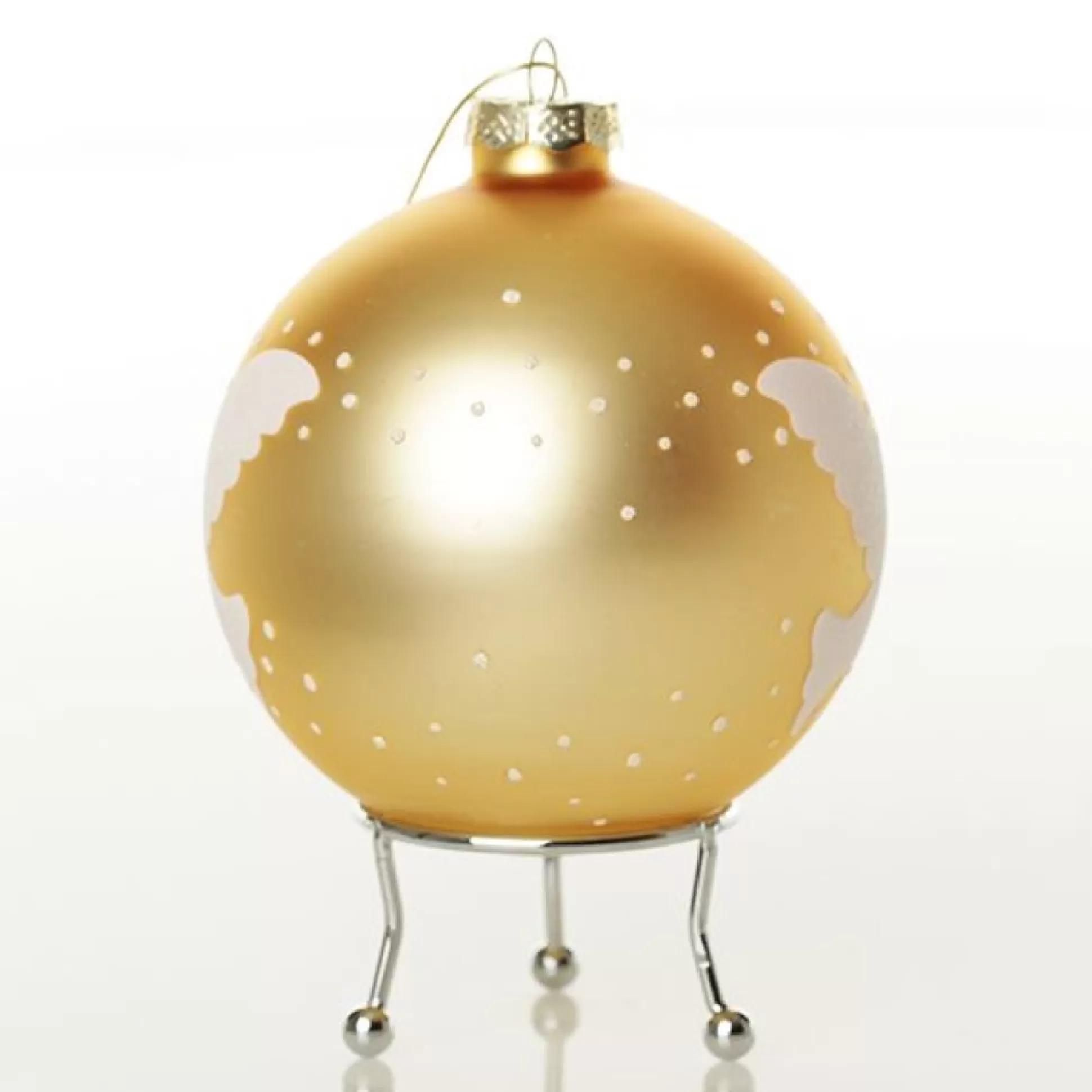 Gold Peace Doves Christmas Bauble Personalised Baubles |