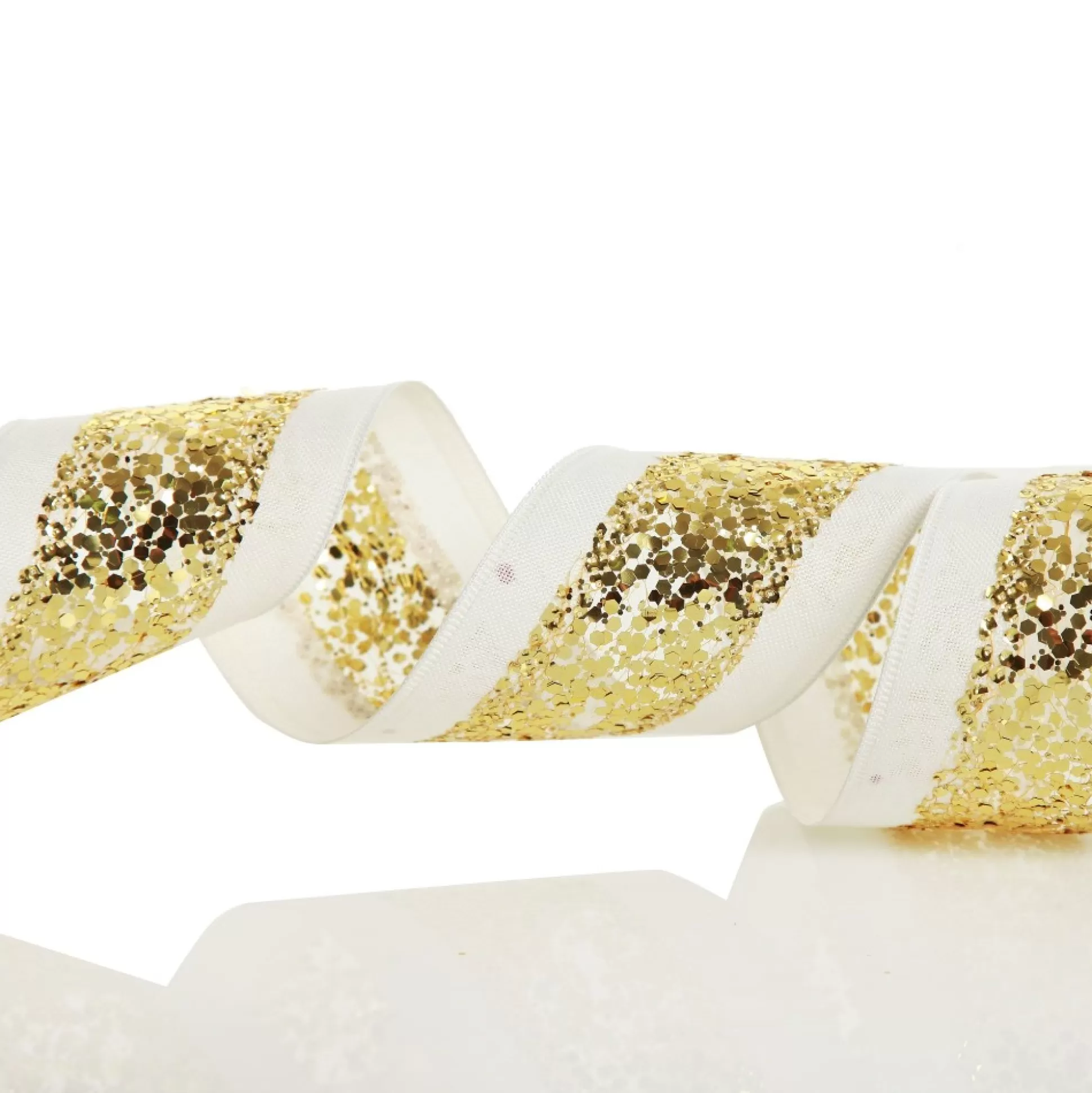 Gold Sequin Wired Christmas Ribbon Ribbons |