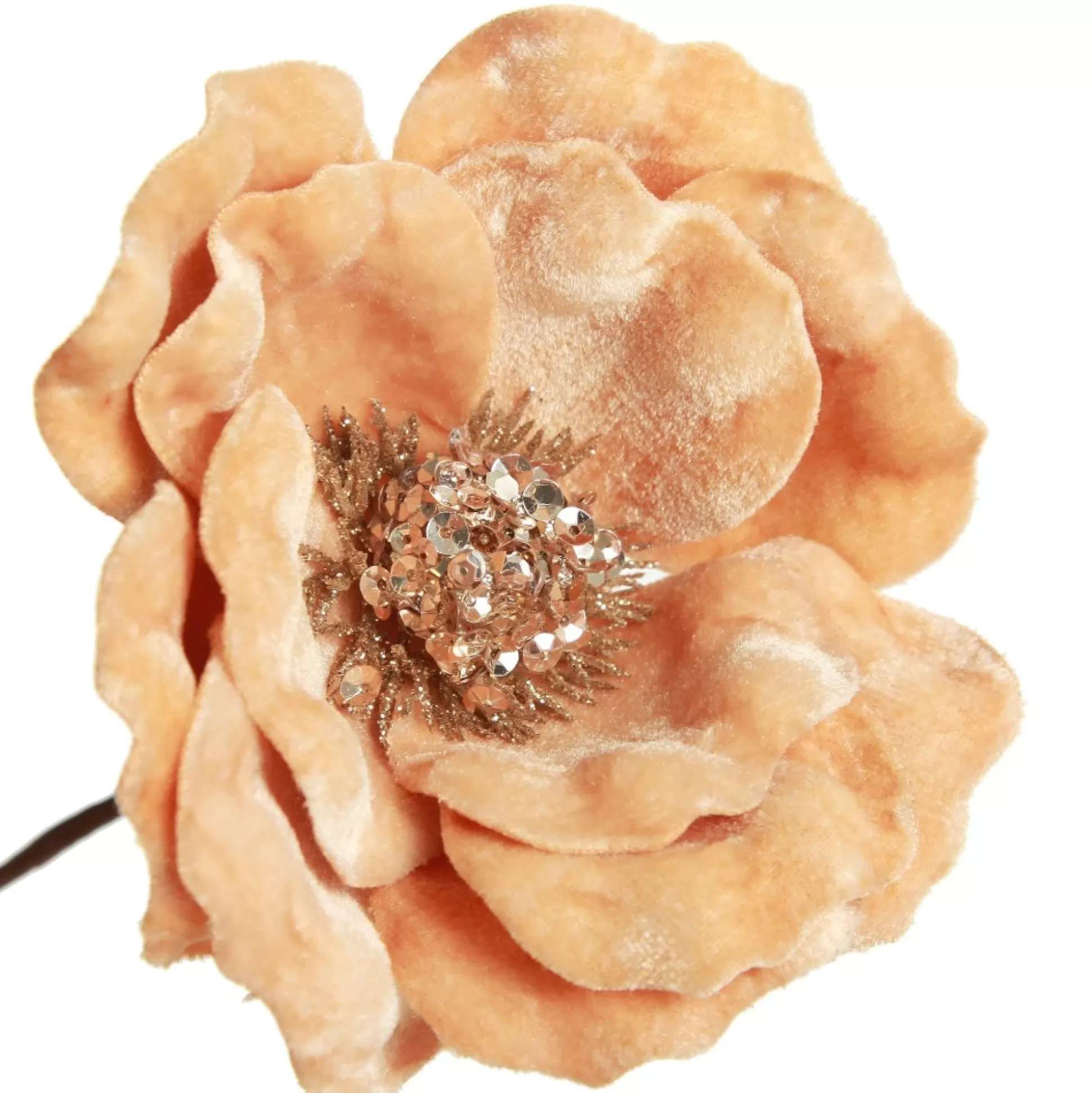 Gold Velvet Magnolia Flower Clip Christmas Flowers |