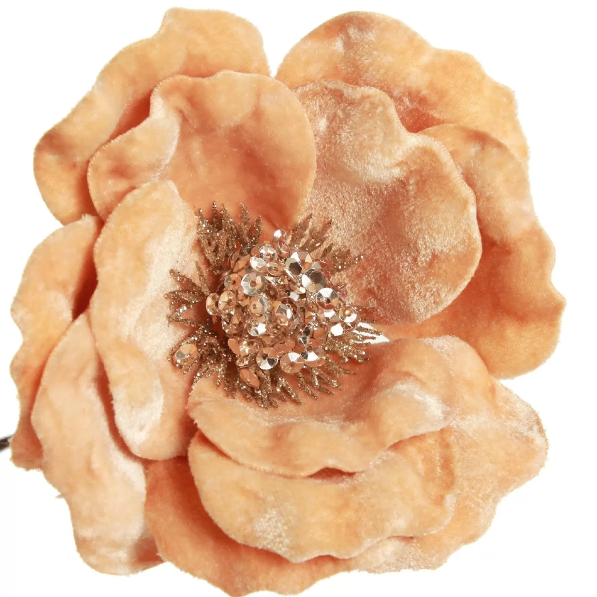 Gold Velvet Magnolia Flower Clip Christmas Flowers |