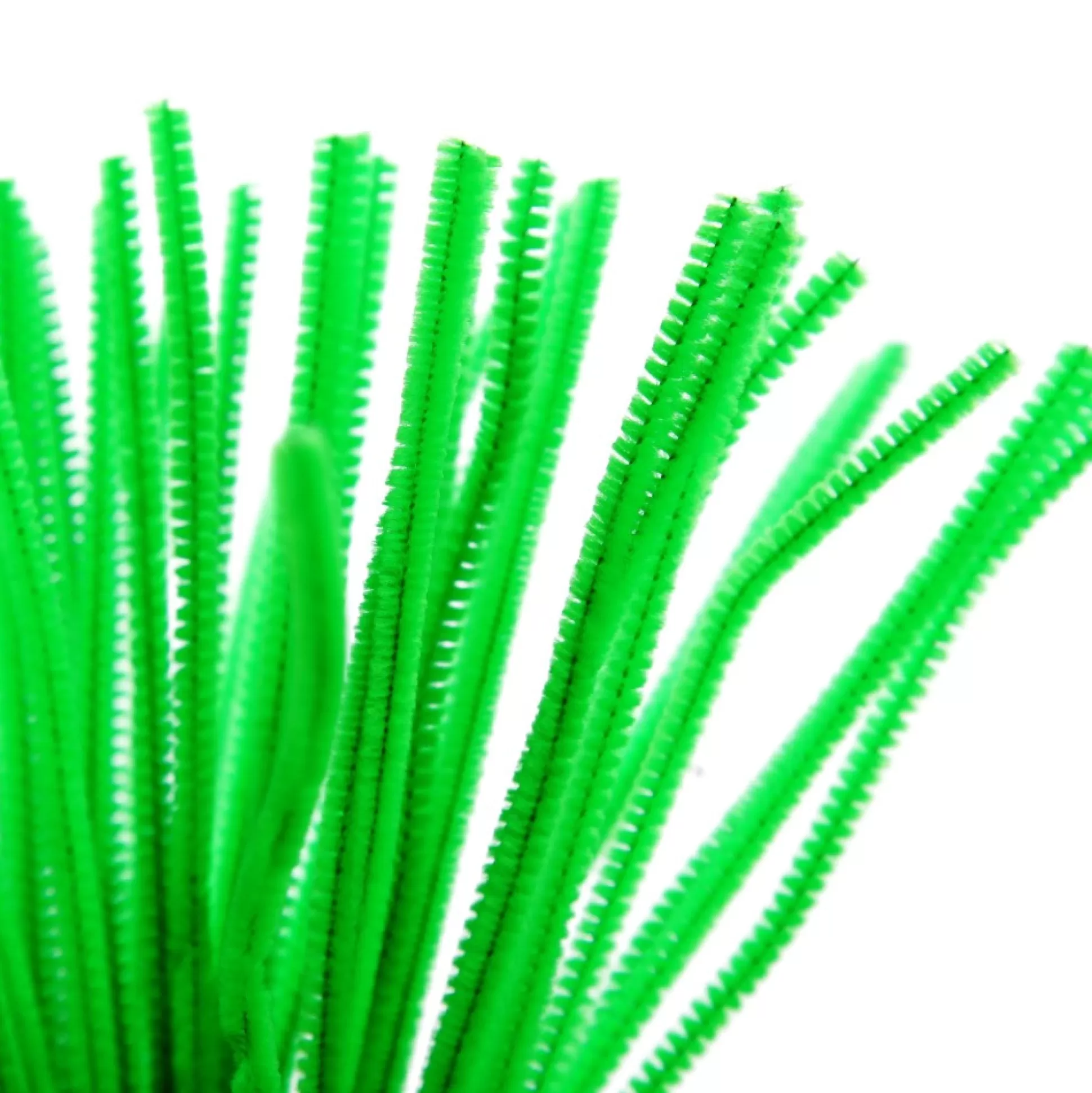 Green Chenille Stem Pipe Cleaners - Pack of 50 Christmas Craft Supplies |