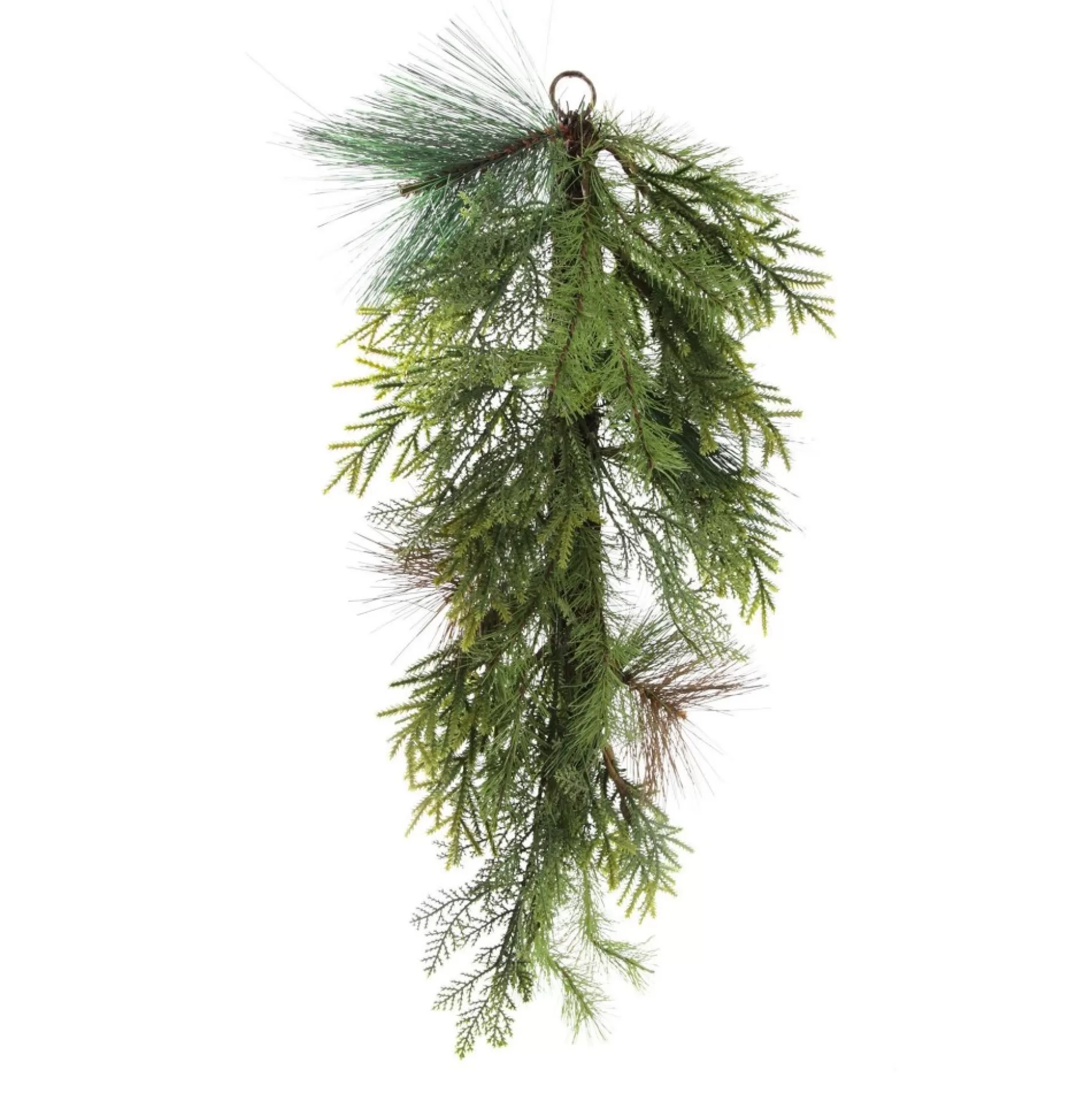 Green Mixed Leaf Christmas Teardrop Swag Christmas Wreaths |