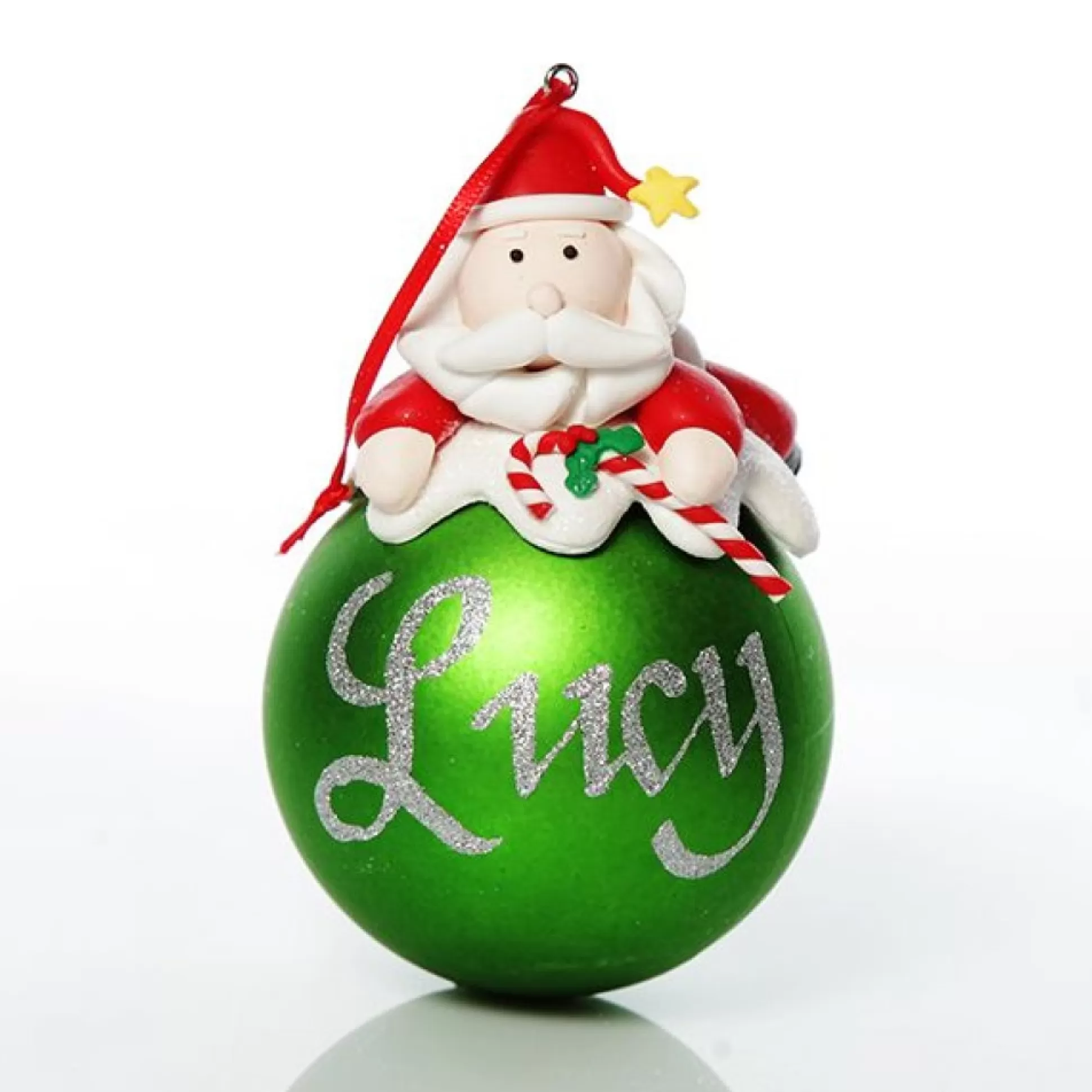 Green Santa Christmas Character Bauble Personalised Baubles |
