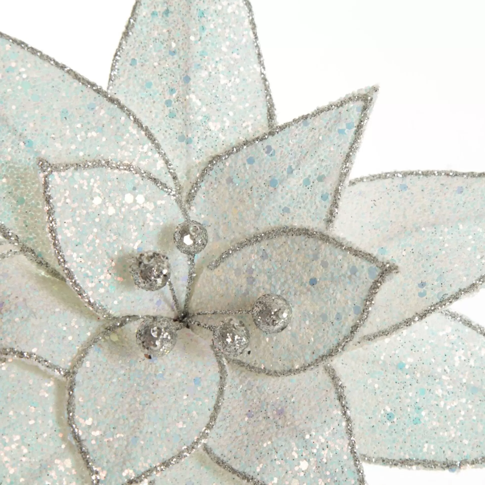 Iridescent Glitter Poinsettia Flower Clip Christmas Flowers |