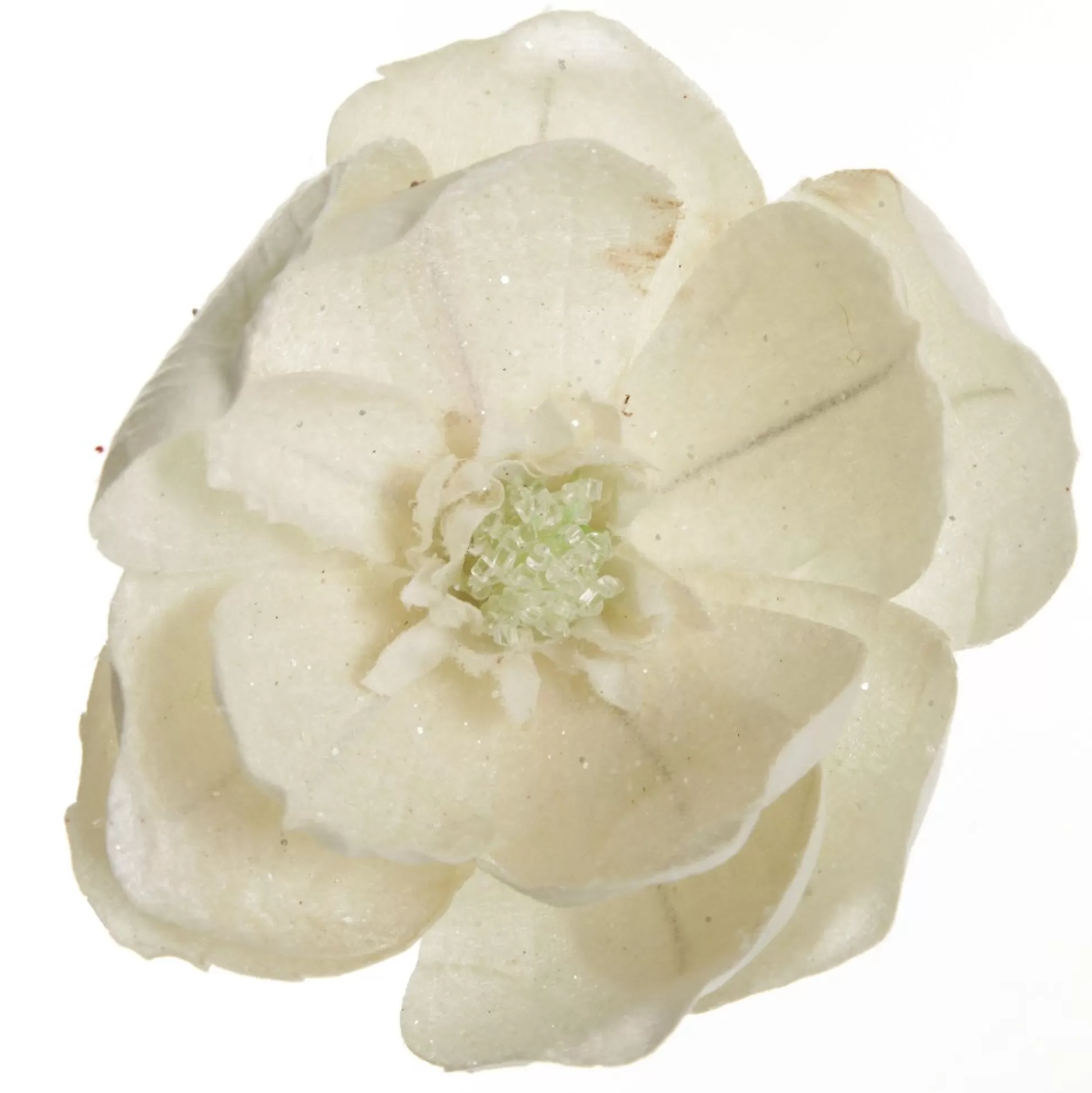 Ivory Glitter Sprinkled Magnolia Flower Clip Christmas Flowers |