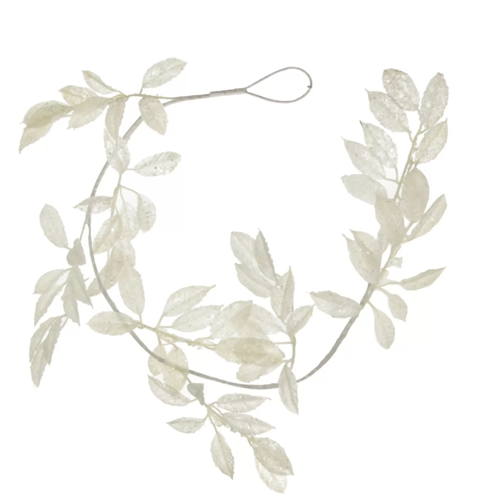 Ivory Leaf Christmas Garland with Sequins Christmas Garlands |