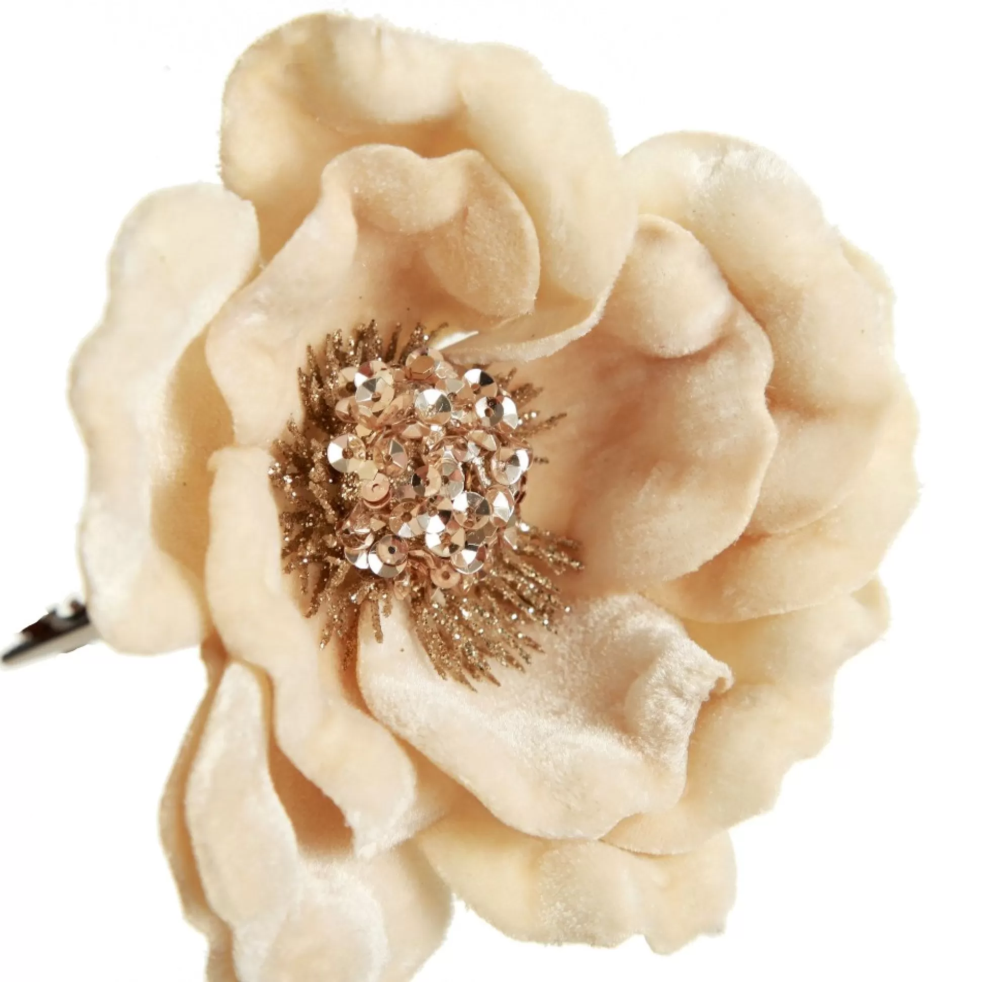 Ivory Velvet Magnolia Flower Clip Christmas Flowers |