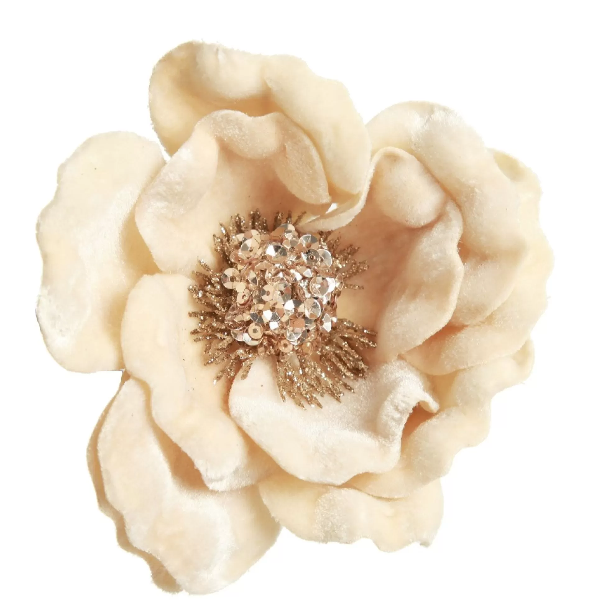 Ivory Velvet Magnolia Flower Clip Christmas Flowers |