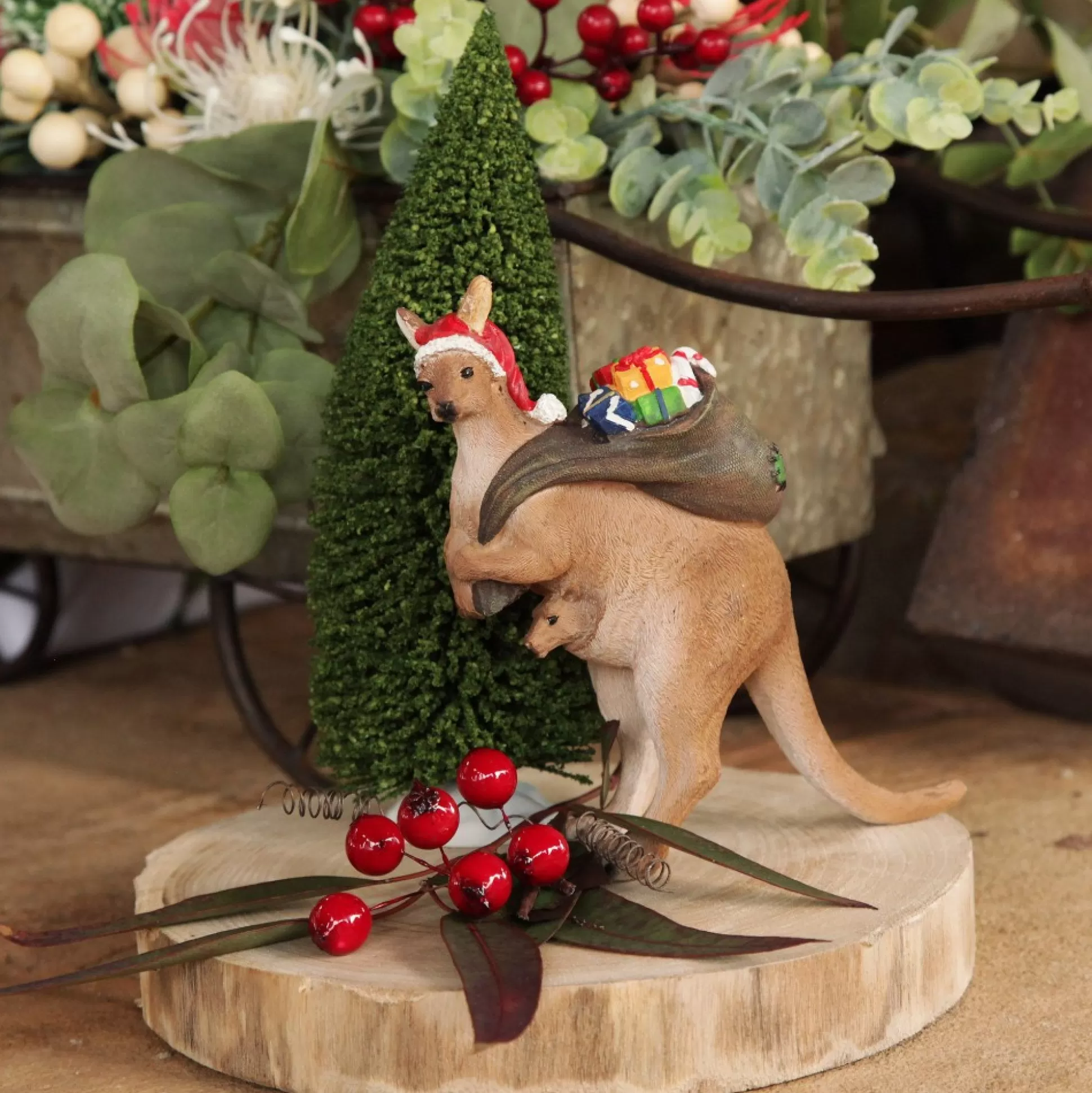 Kangaroo with Santa Sack Australiana Christmas Ornament Australian Christmas Ornaments |