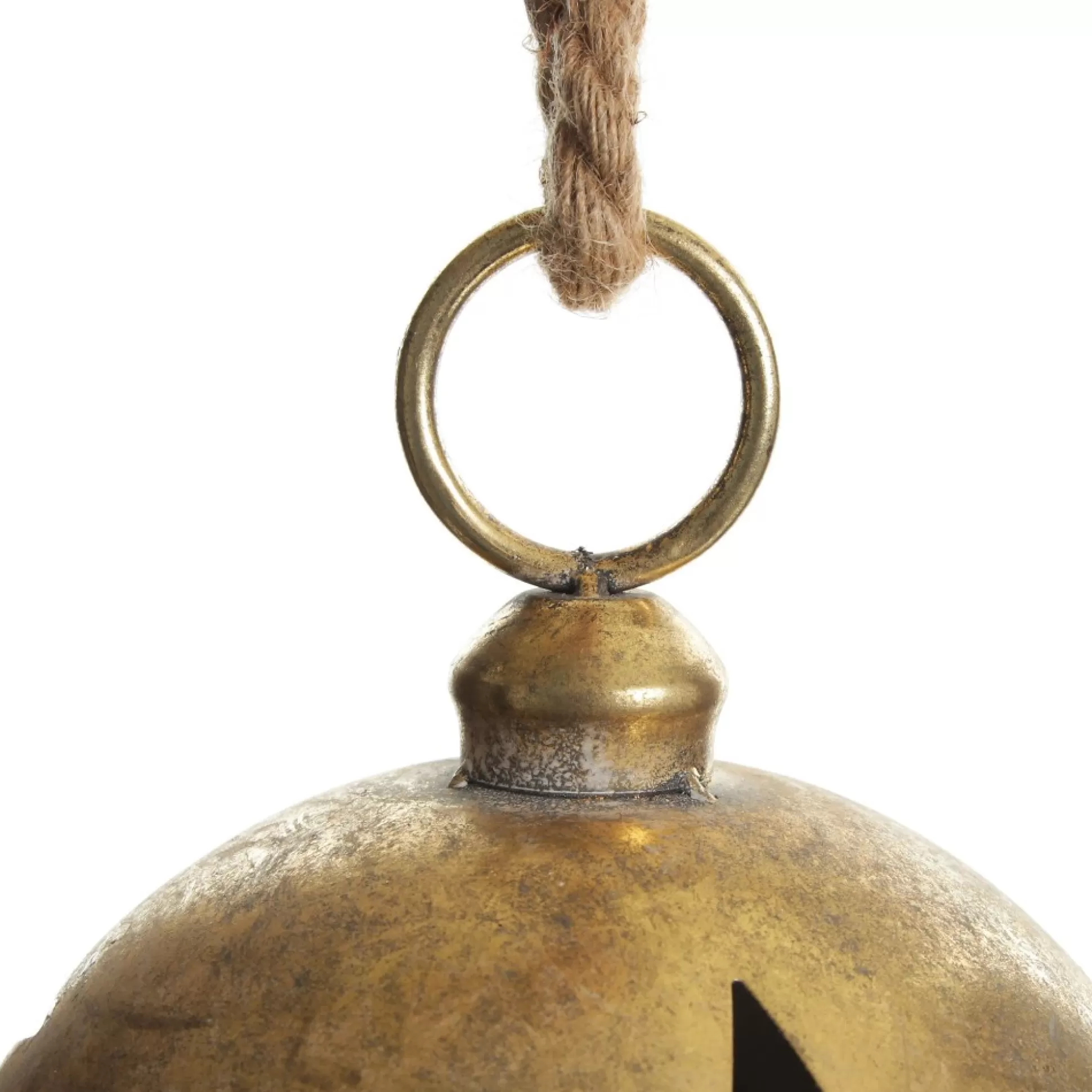 Large Antique Gold Metal Bell Decoration Christmas Bells And Bows |