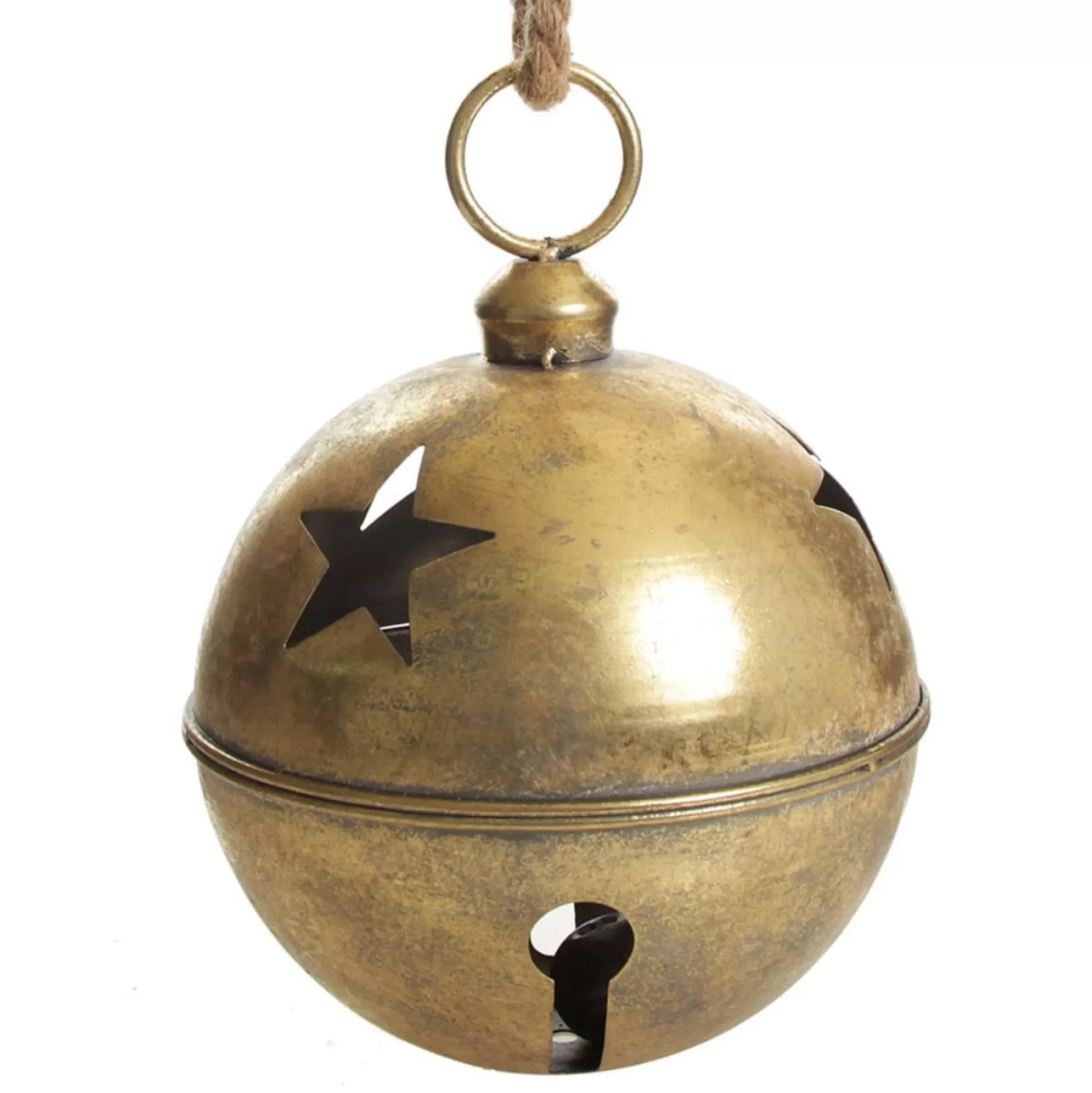 Large Antique Gold Metal Bell Decoration Christmas Bells And Bows |