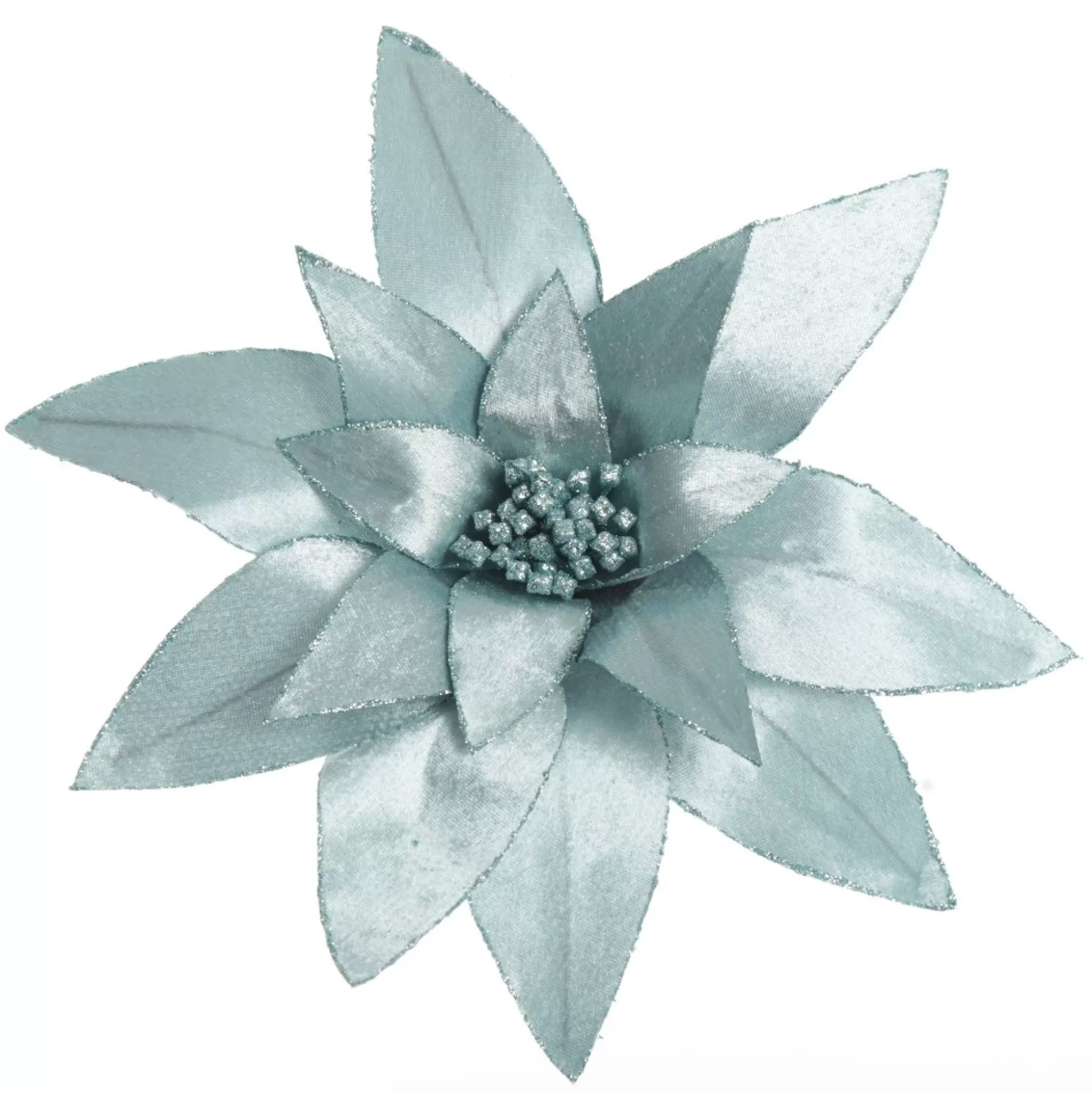 Light Blue Lily Flower Stem with Glitter Trim Christmas Flowers |