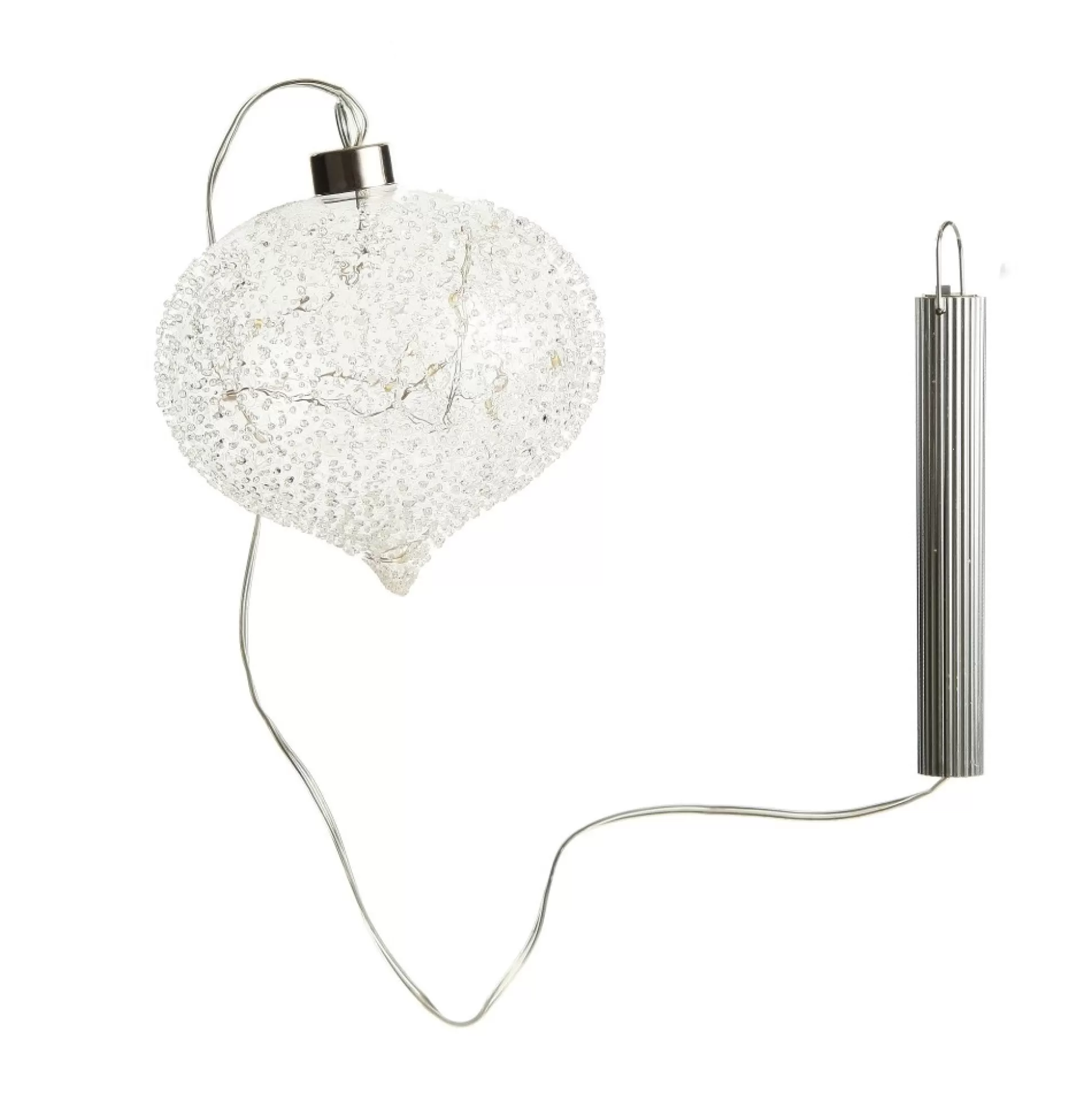 Lightup Clear Glass Glitter Bauble Decorative Christmas Baubles |