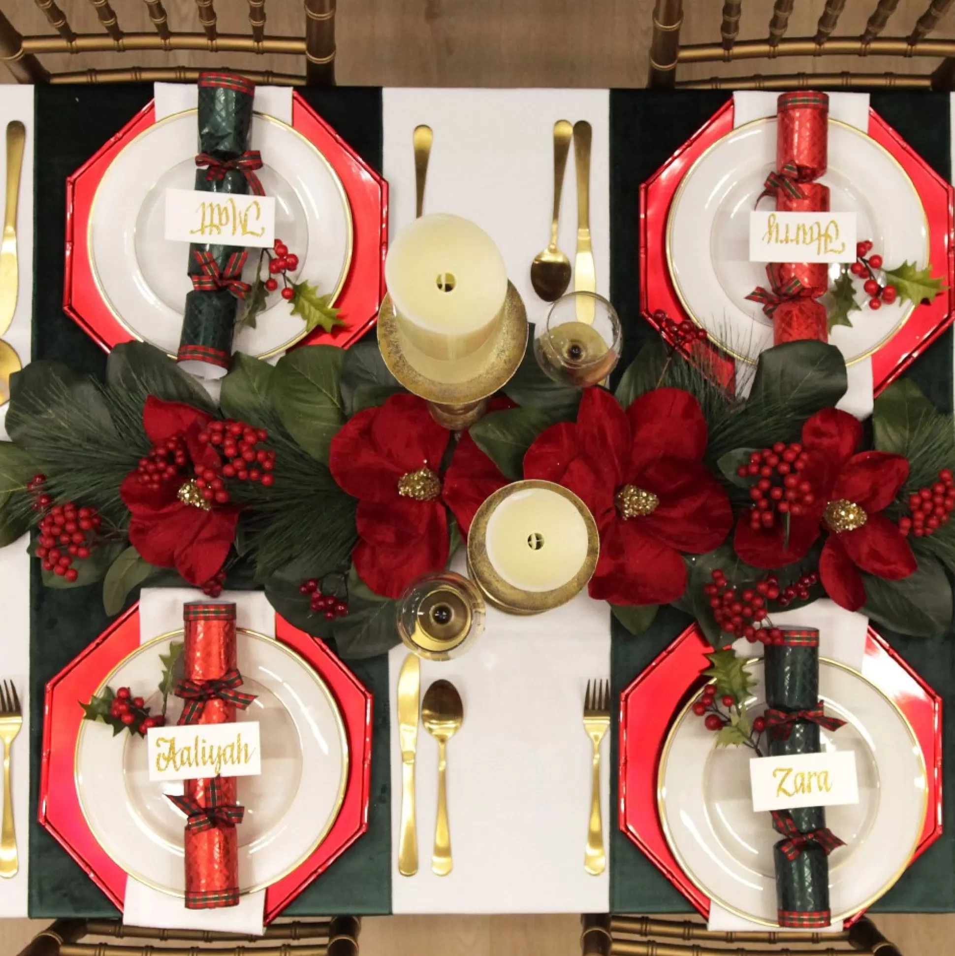 Luxe Green Velvet Table Runner Christmas Table Decor |