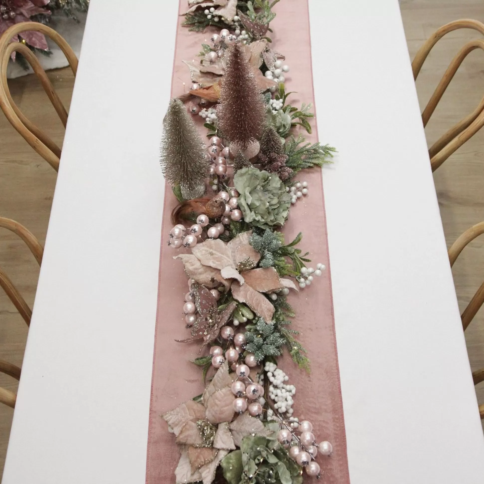Luxe Pink Velvet Table Runner Christmas Table Decor |