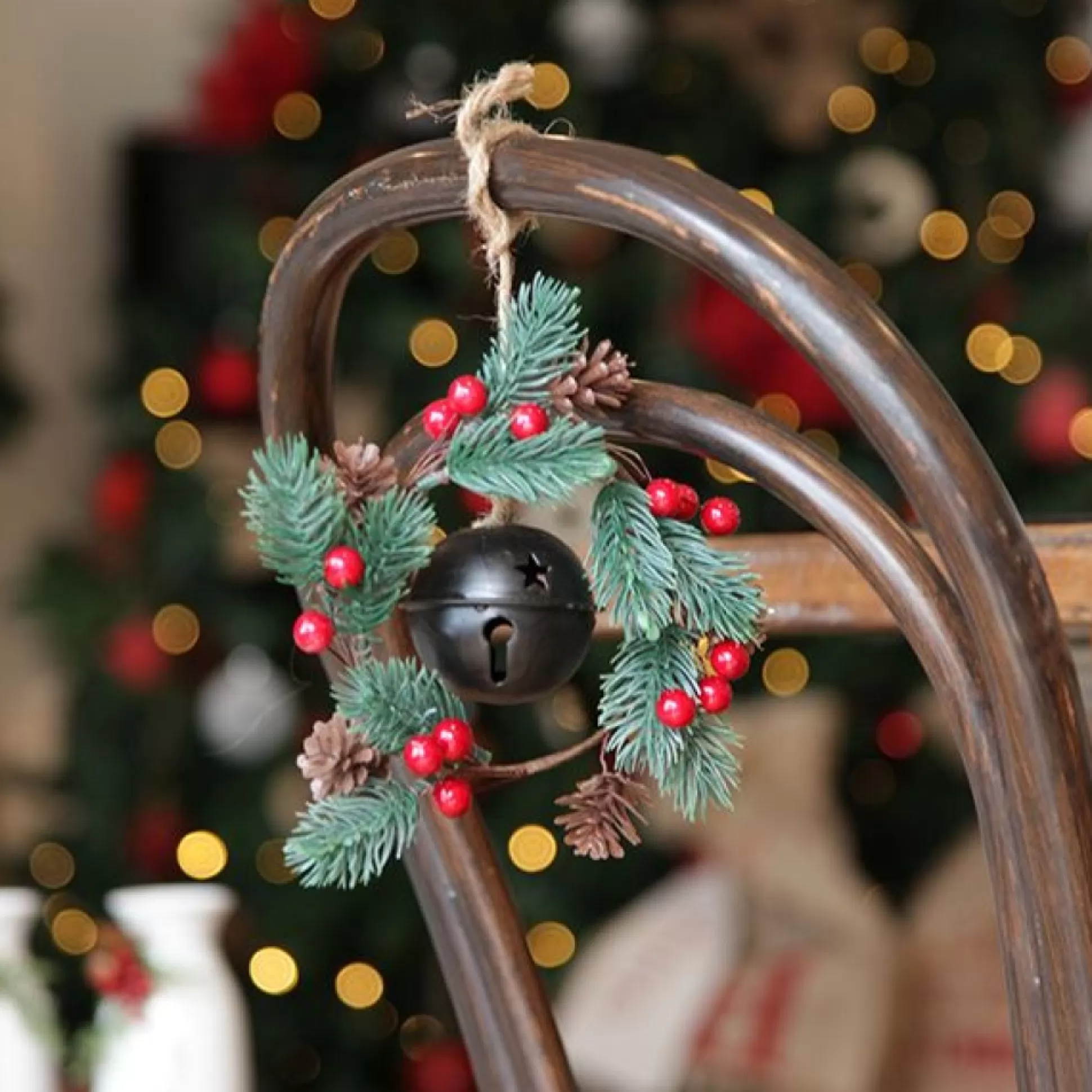 Matt Black Bell - Set of 2 Christmas Bells And Bows |
