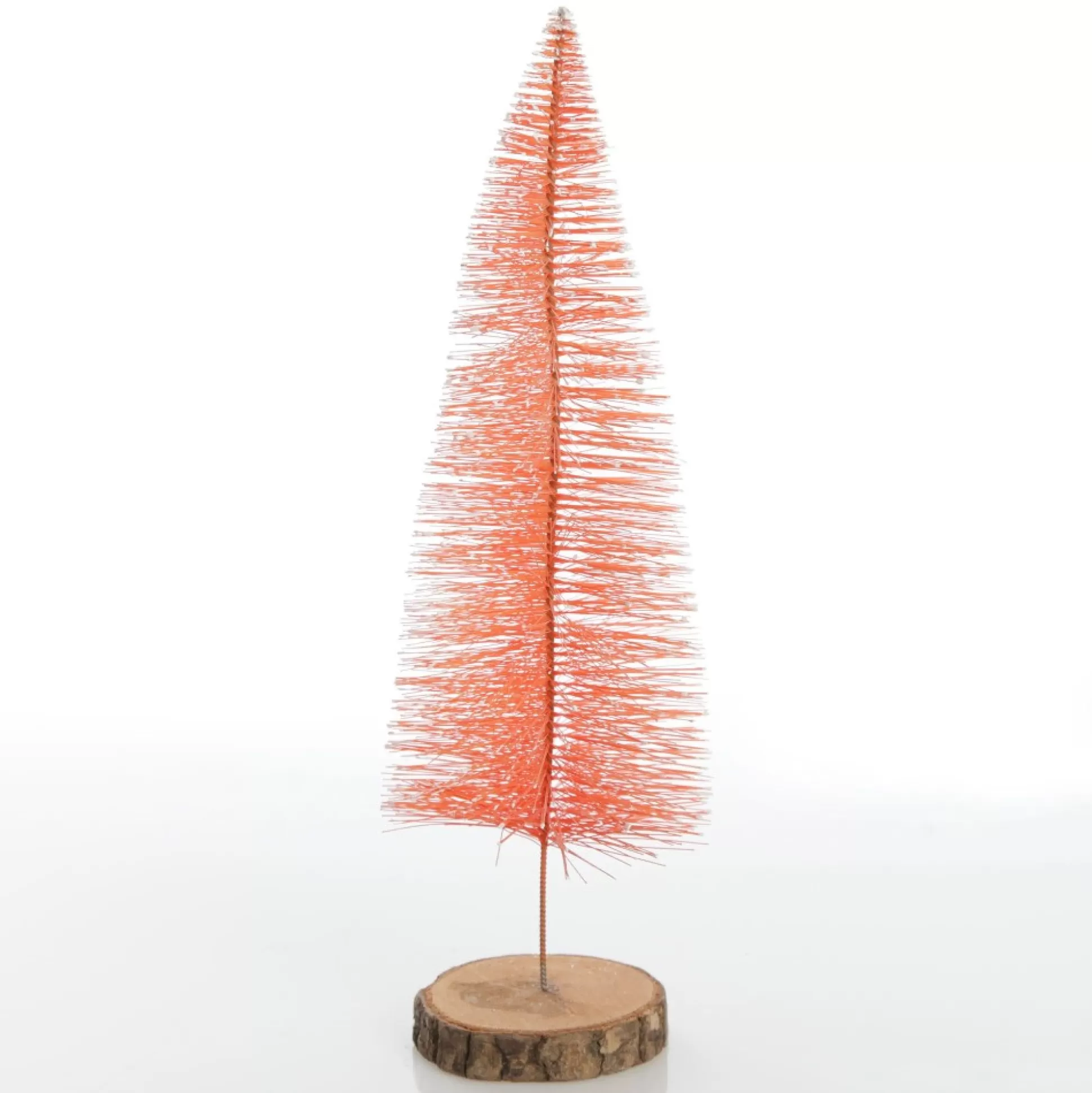 Medium Apricot Wire Christmas Tree with Wood Base Table Top Christmas Trees |