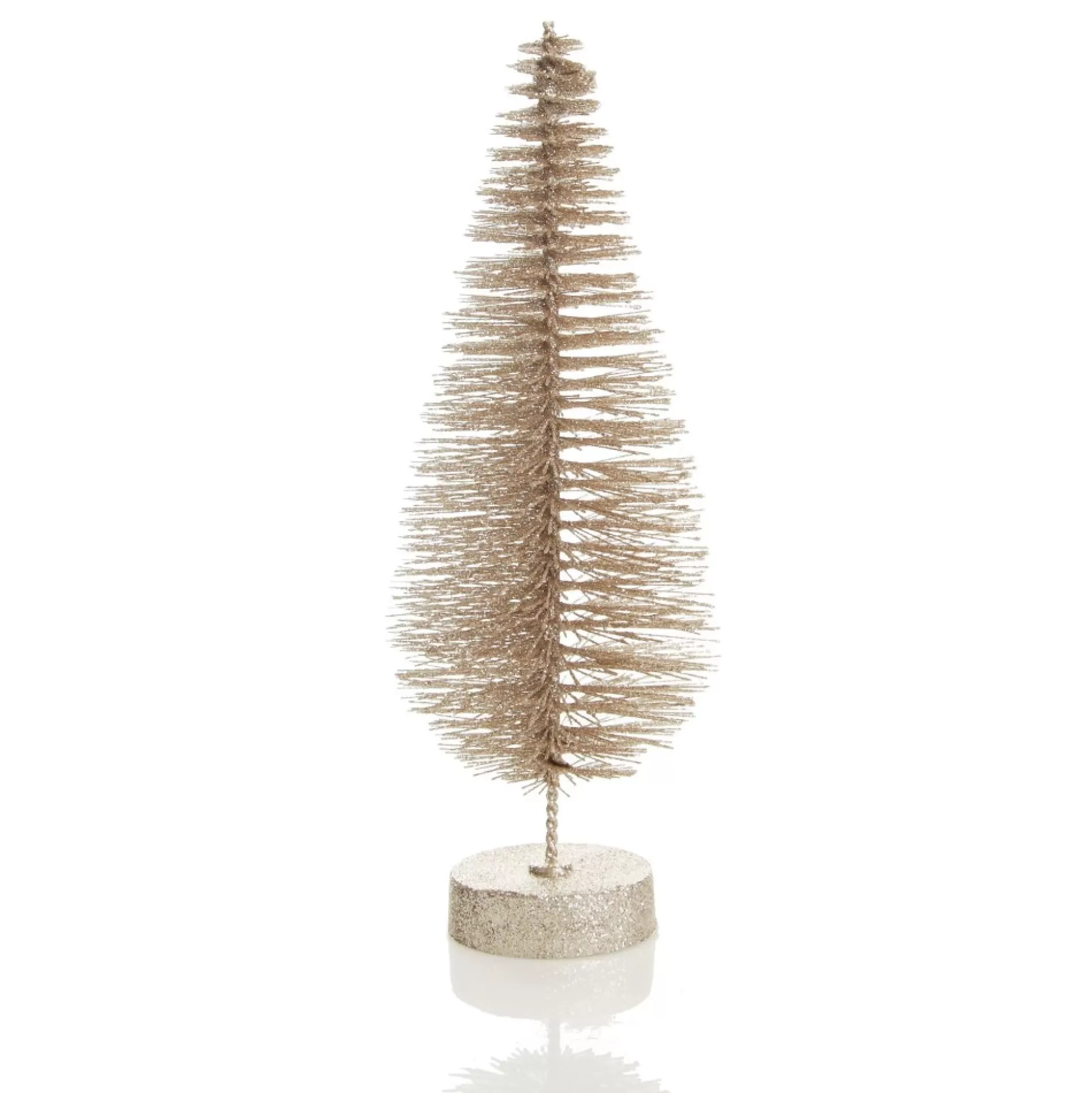 Medium Champagne Glitter Bottle Brush Christmas Tree Table Top Christmas Trees |