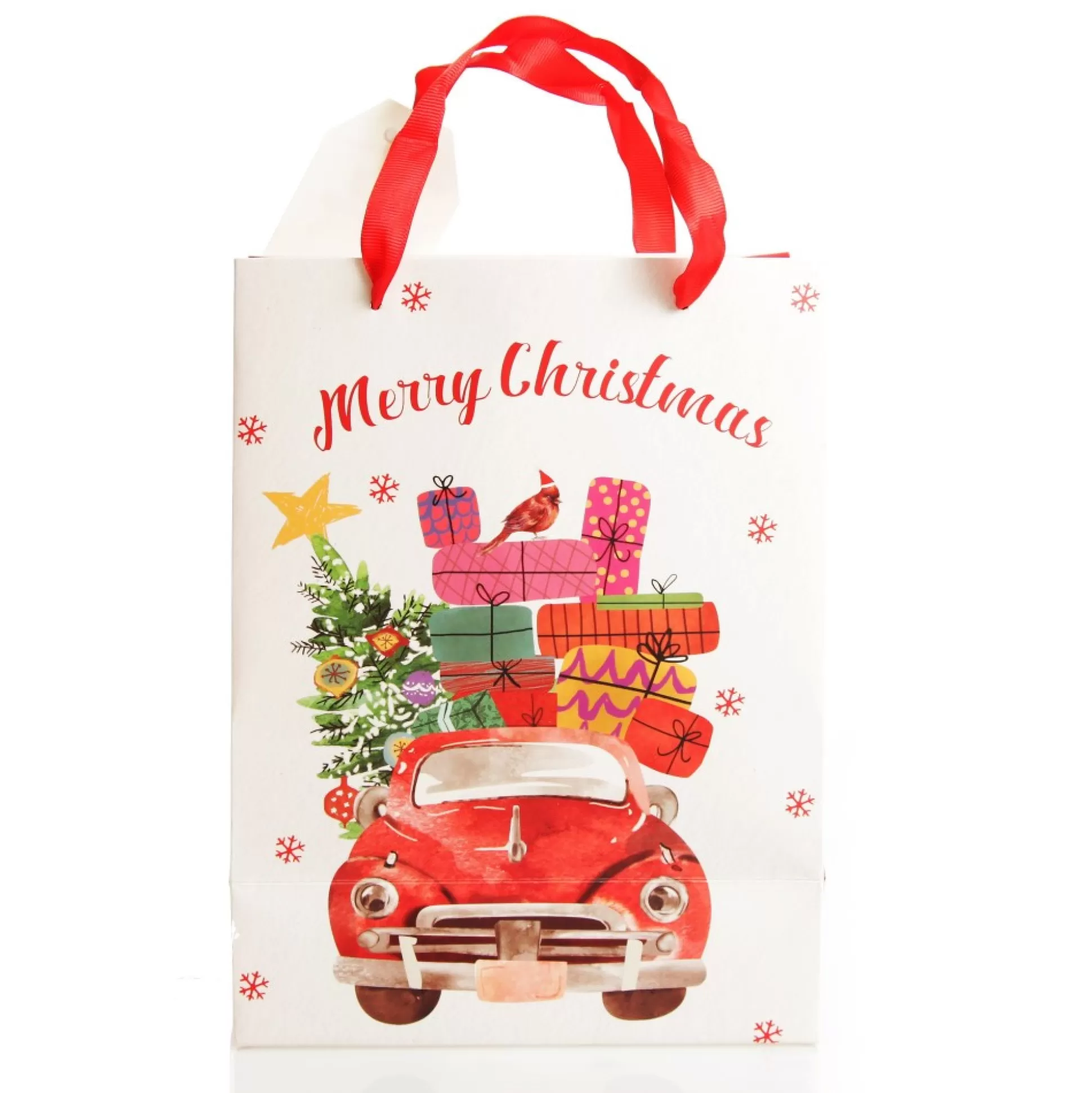 Merry Christmas Gift Bag - Red Car with Presents Gift Wrap, Boxes, Bags & Tags |