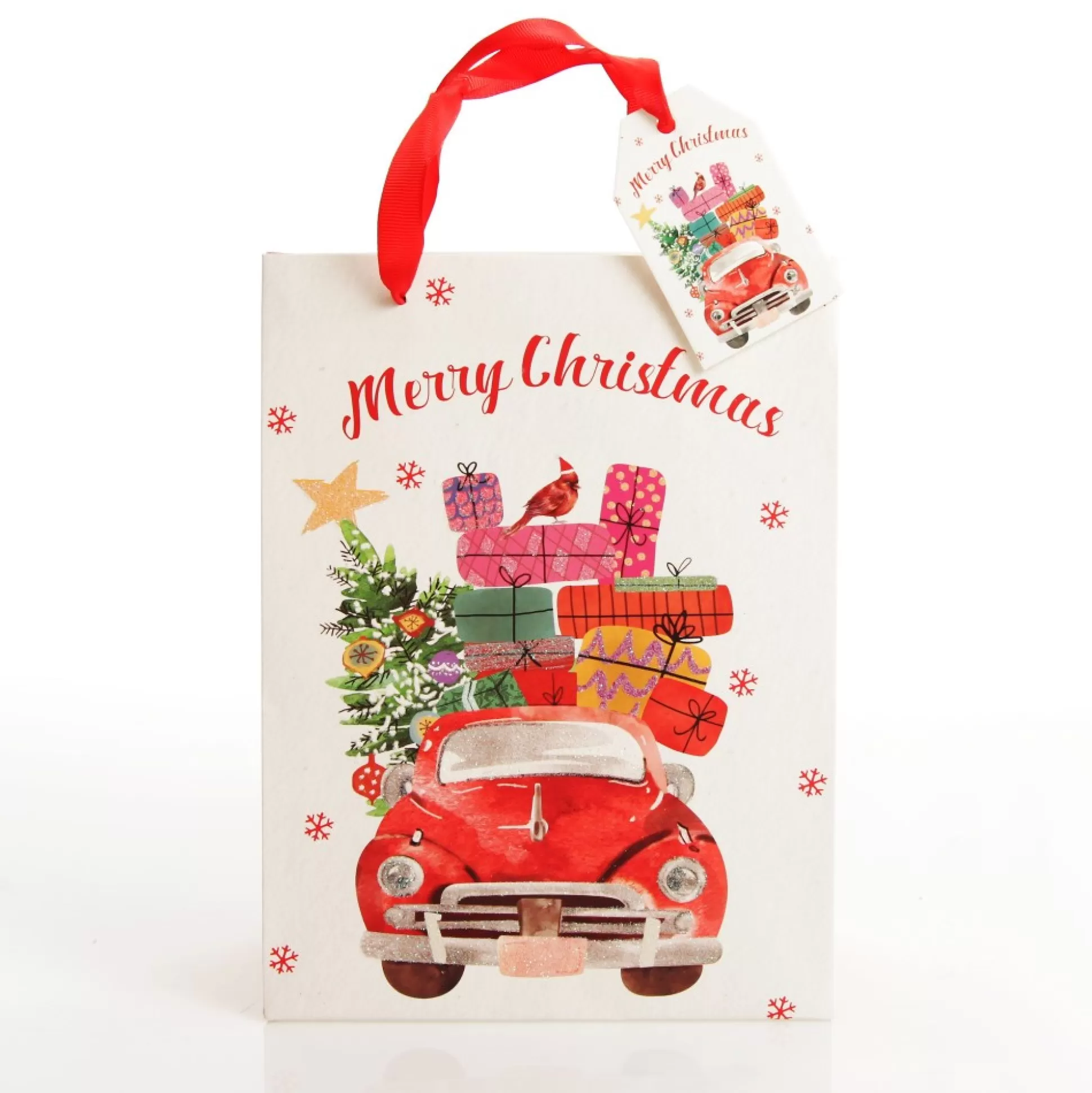 Merry Christmas Gift Bag - Red Car with Presents Gift Wrap, Boxes, Bags & Tags |