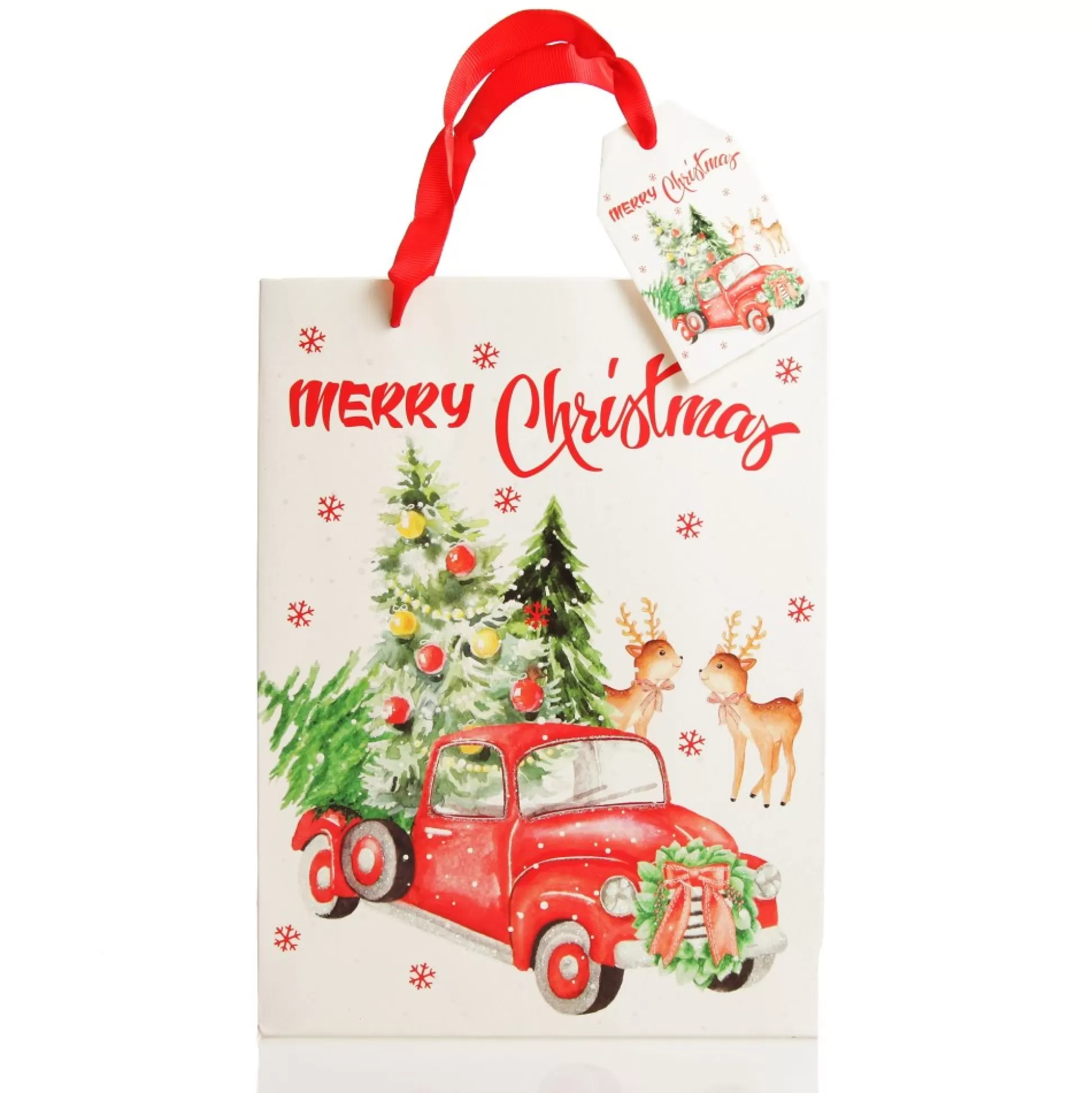 Merry Christmas Gift Bag - Red Ute with Deer Gift Wrap, Boxes, Bags & Tags |