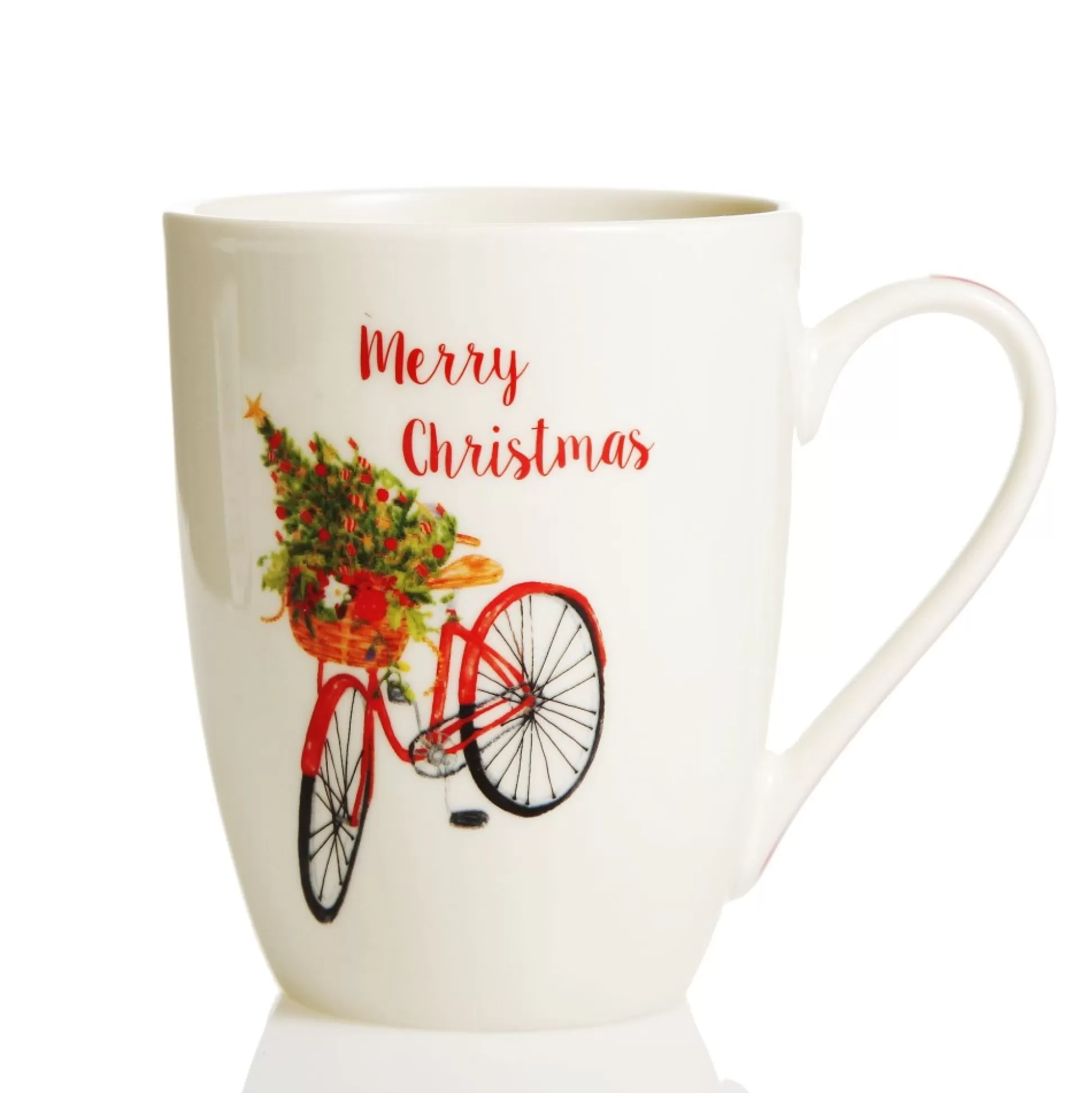 Merry Christmas Mug with Bicycle Christmas Wine Glasses And Mugs |