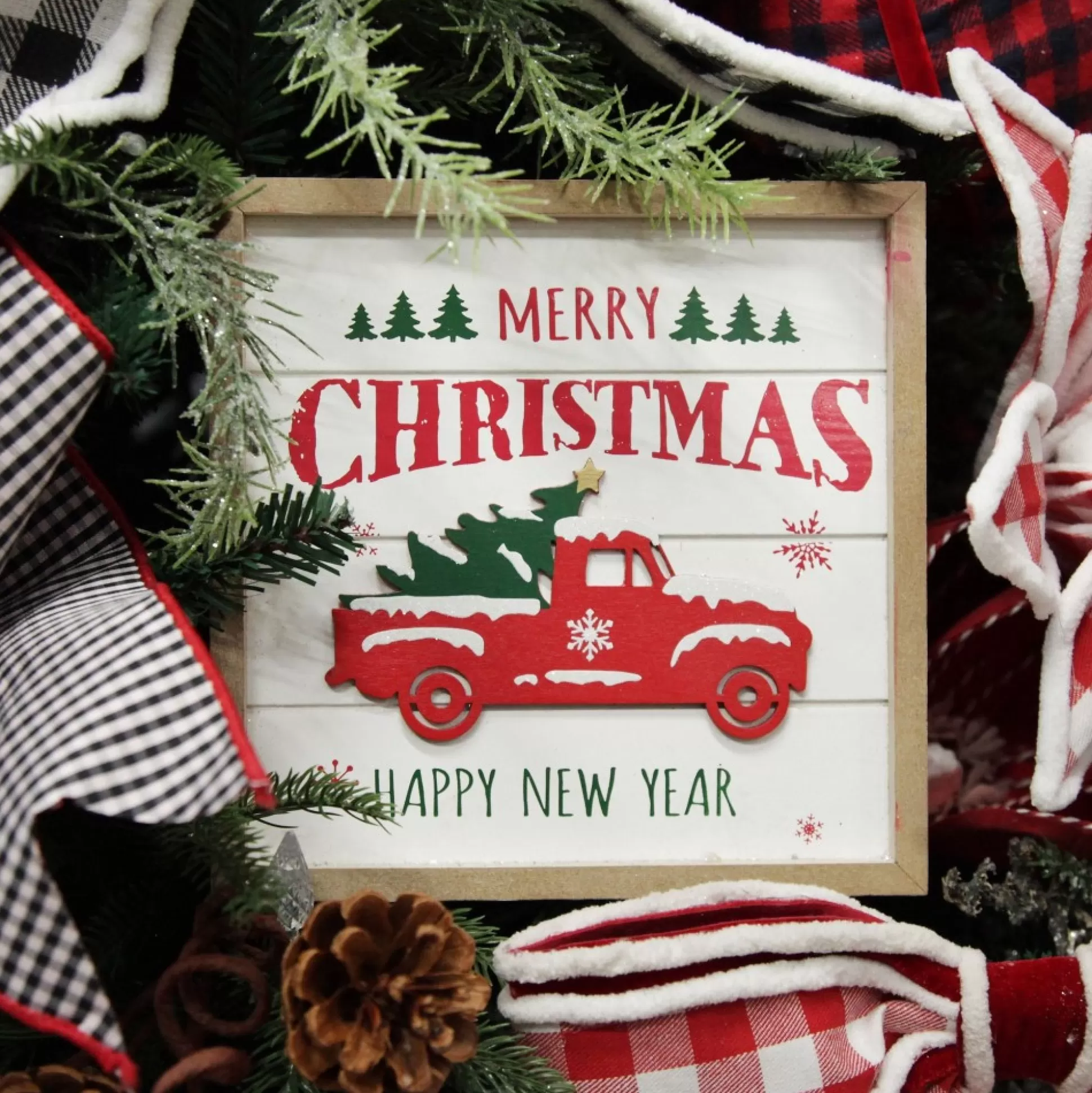 Merry Christmas Truck Wall Hanging Plaque Diy Wreaths |